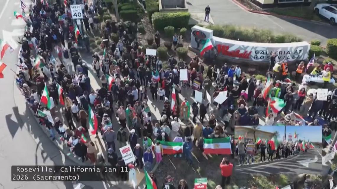 Iranian Americans in Northern California rally as families wait for word from loved ones amid Iran protests