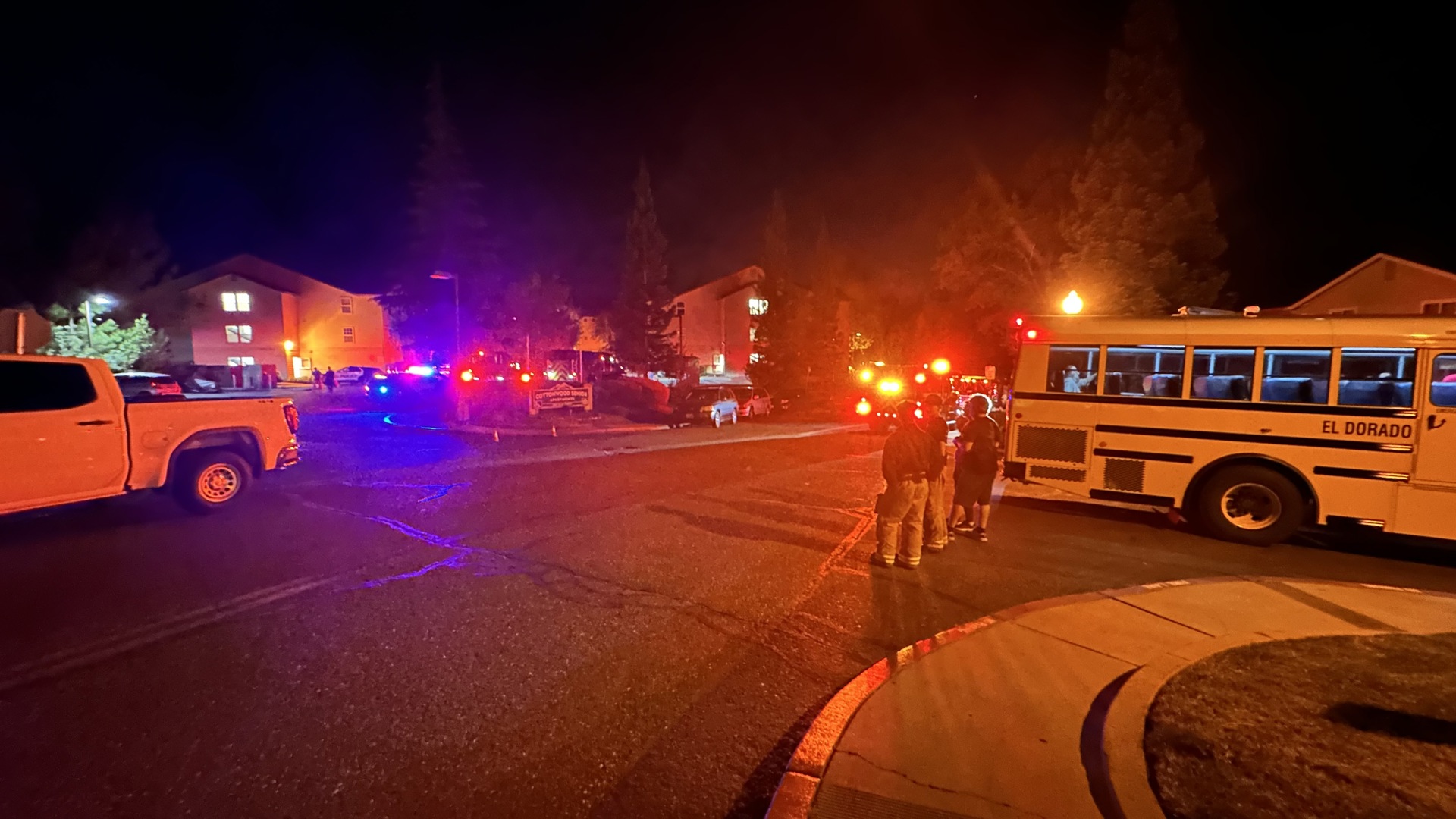 About 25 residents were displaced Saturday night from Cottonwood Senior Apartments after flooding caused damage to the first and second floors.