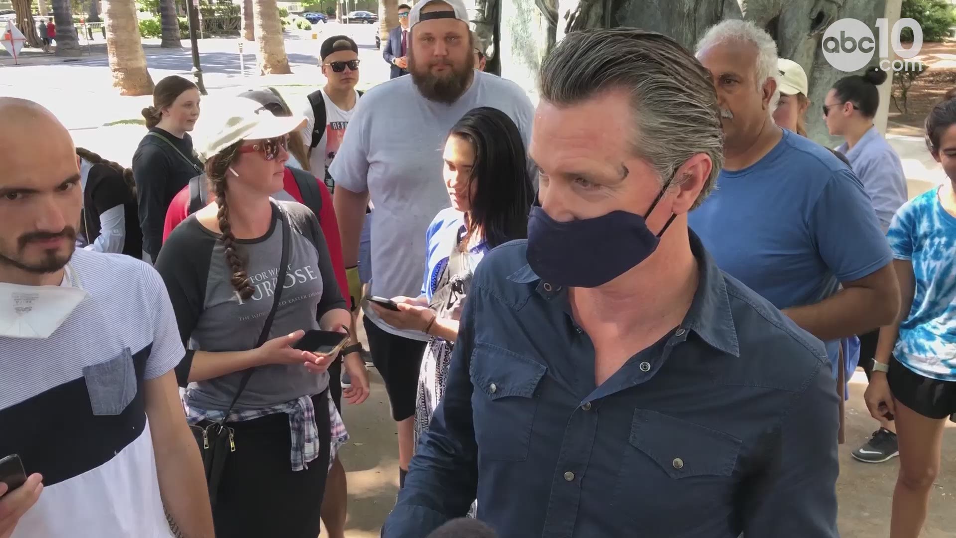 "You don't have to be something to do something," Governor Newsom said after helping to clean up Sacramento around the Capitol building.