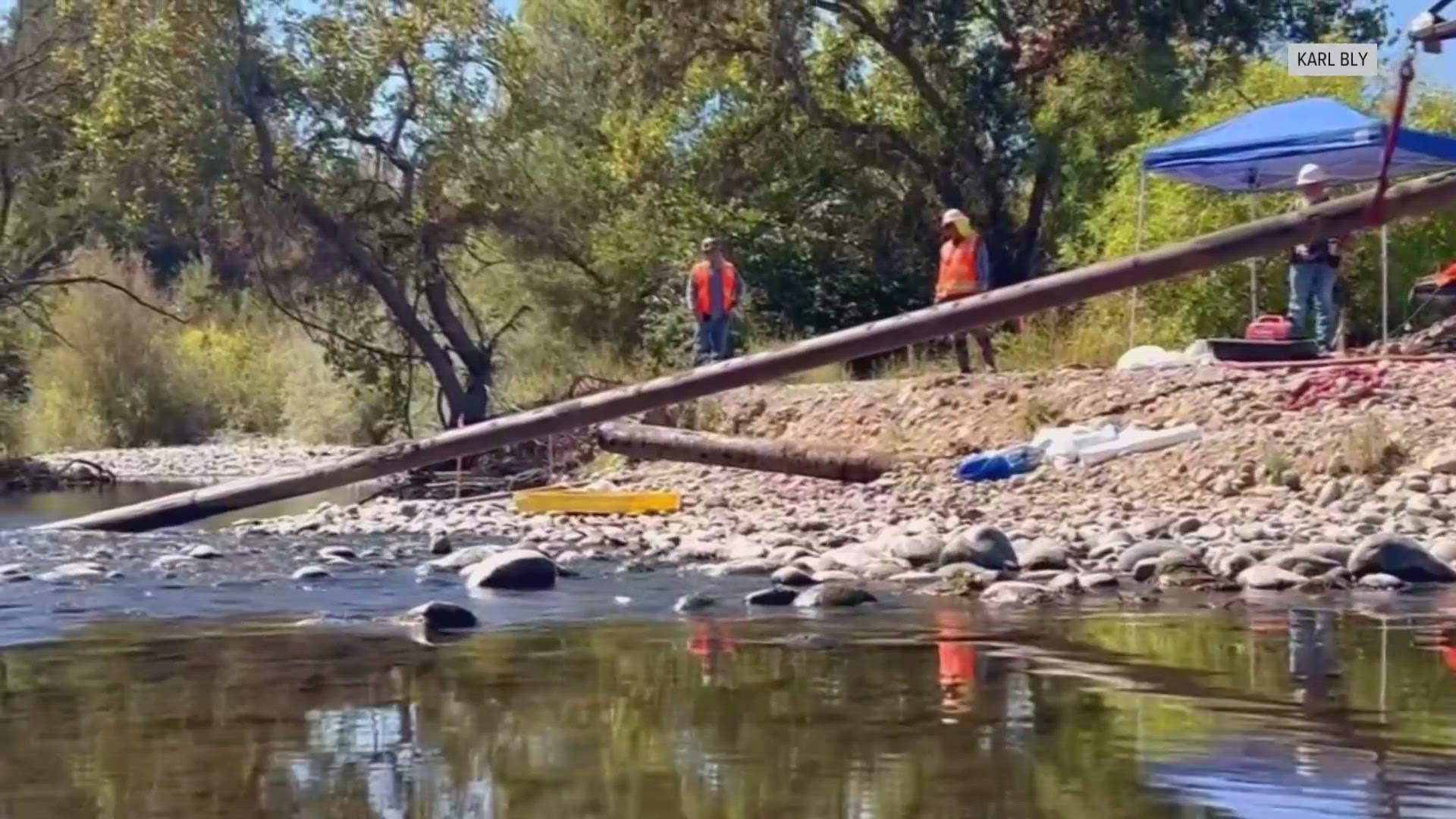 A decommissioned pipe that's been causing trouble kayakers has finally been removed from the Lower American River.