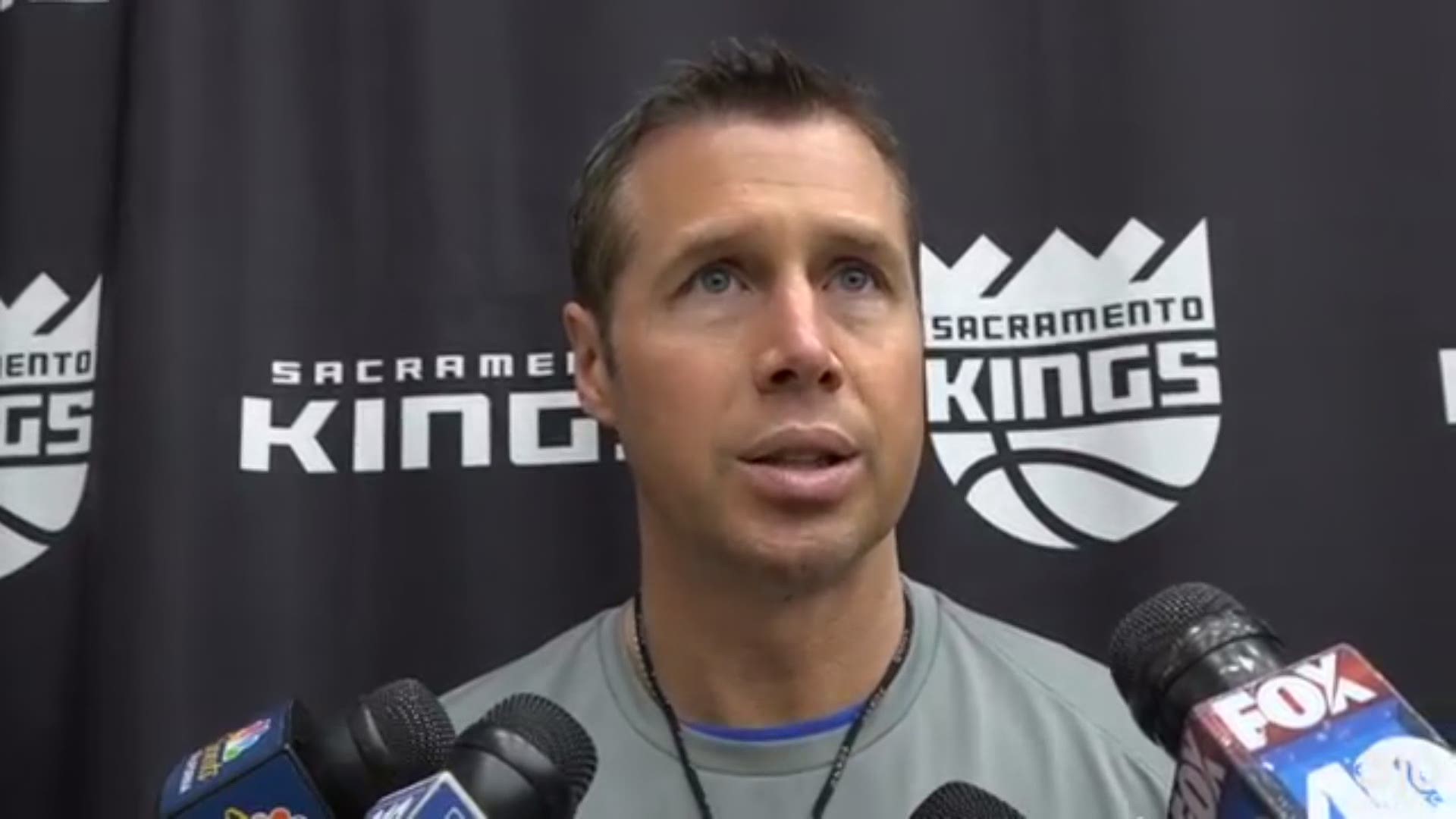 Sacramento Kings head coach Dave Joerger talks about his team's quest for the playoffs with 25 games remaining before the season ends and it all beginning on Thursday in Oakland against the Golden State. He also discusses his former player DeMarcus Cousins ans the impact he's made with the Warriors.