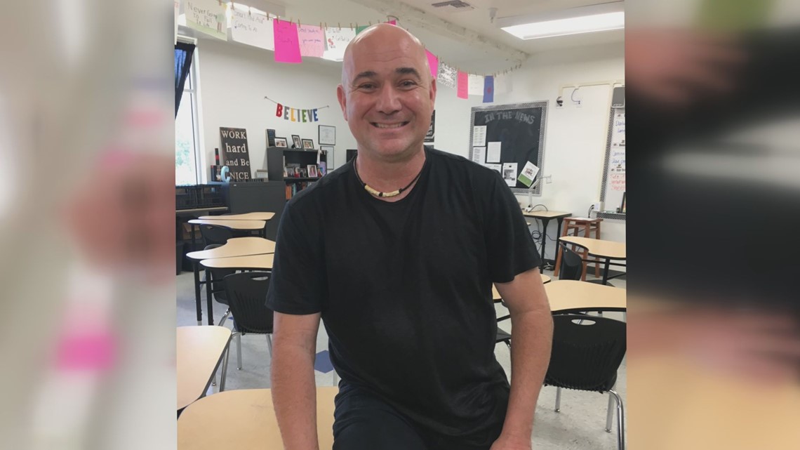 Tennis legend Andre Agassi tours Modesto charter school he helped build ...