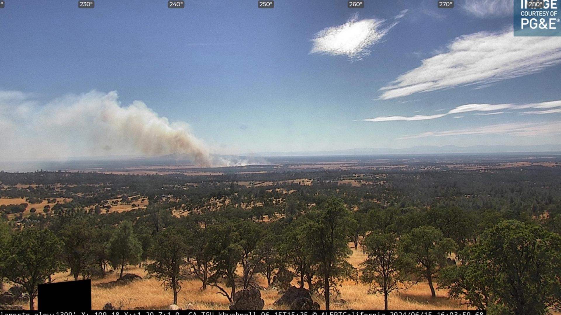 The Junes Fire is burning in Palermo, Butte County in the area of Four Junes Way and Palermo Honcut Highway.