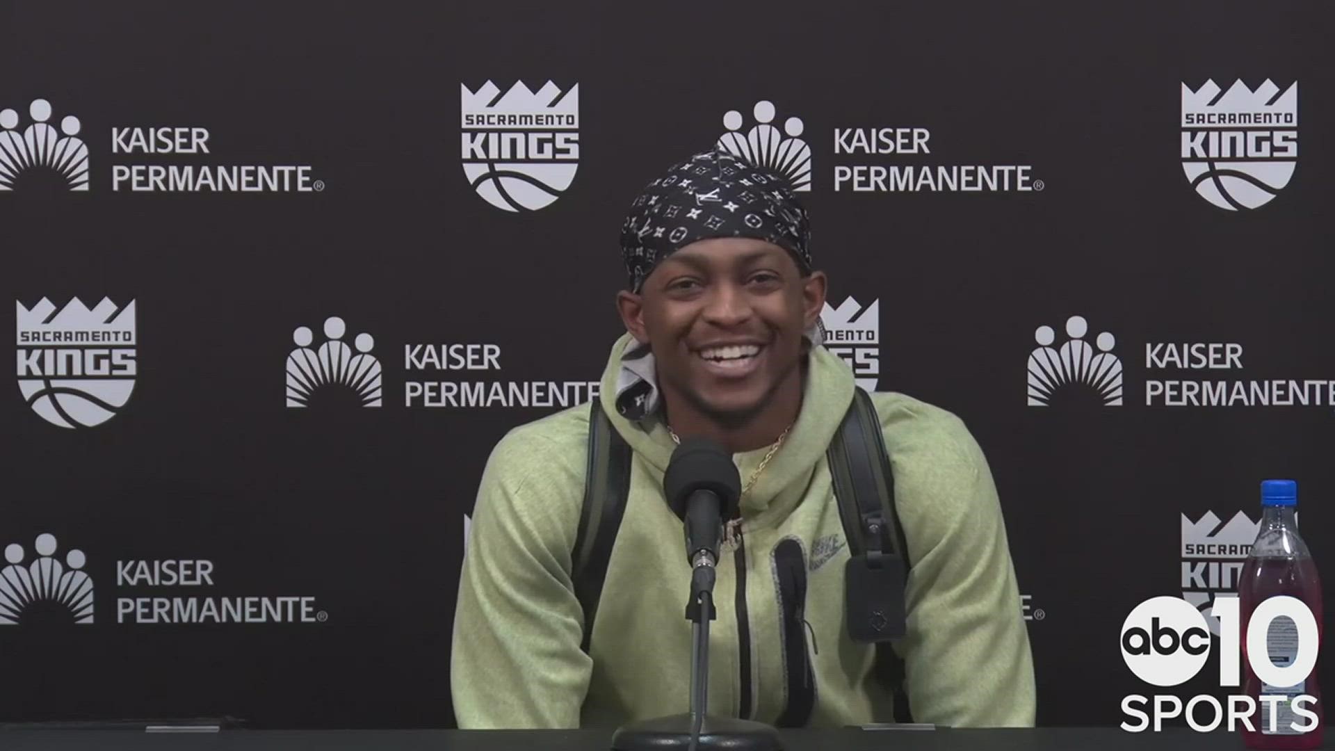 De'Aaron Fox talks about the Kings' 131-110 victory in Oklahoma City over the Thunder, the numbers he's posted recently and the big lift from Trey Lyles on Monday.