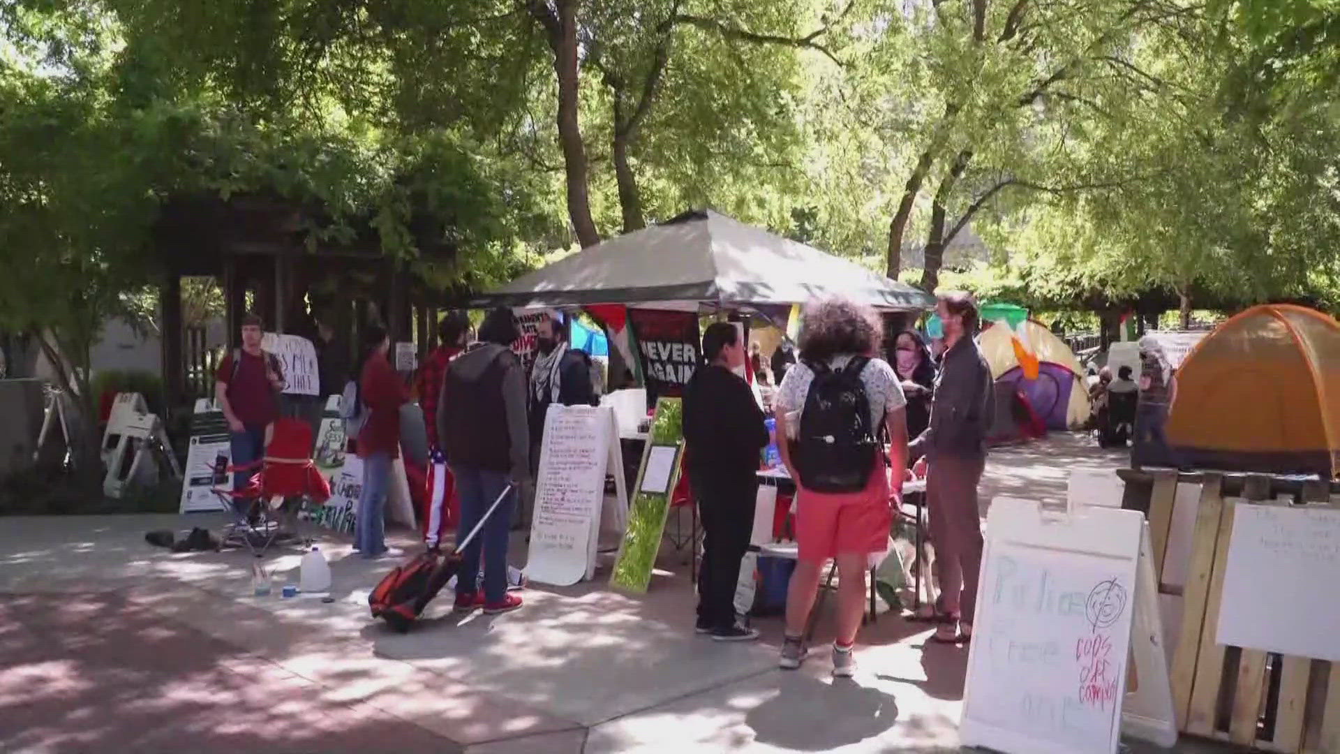 Day 2: Demonstrators gather at Sacramento State in Gaza war protest