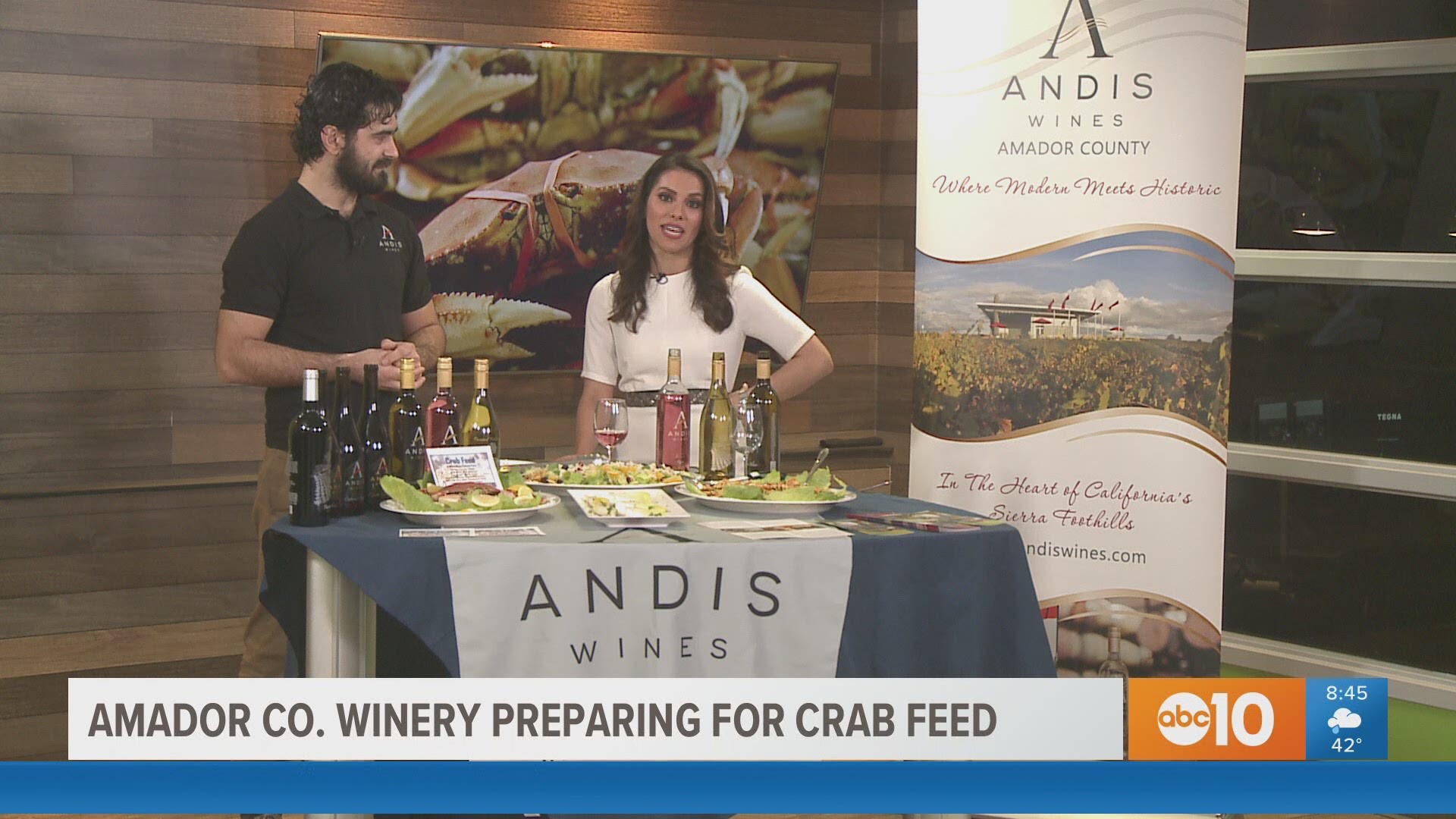 Lorenzo Muslia, from Andis Wines in Plymouth (Amador County), talks about the upcoming Annual Crab Feed and White Wines Release Party, and shows off some of his mouth-watering dishes and wines.