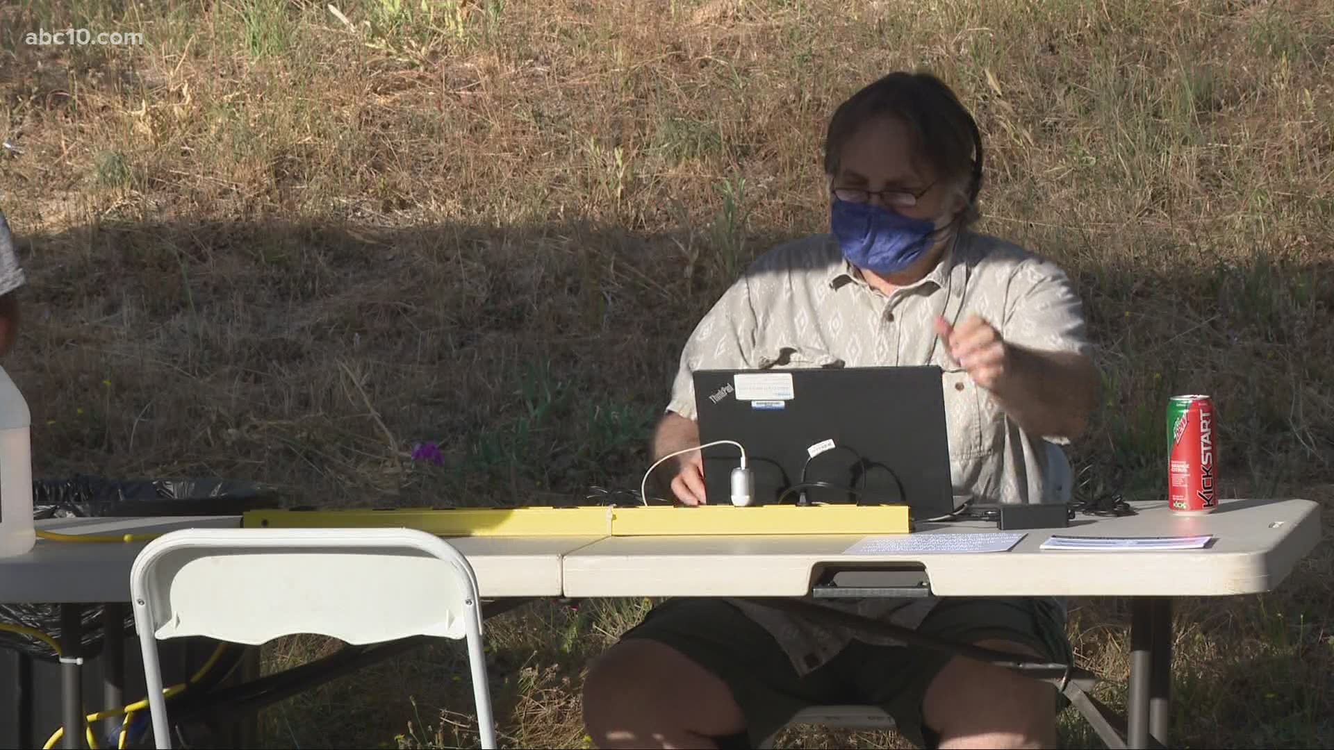 Some Nevada City residents are using the resource centers to charge laptops and even do work since they don't have wifi access at home.