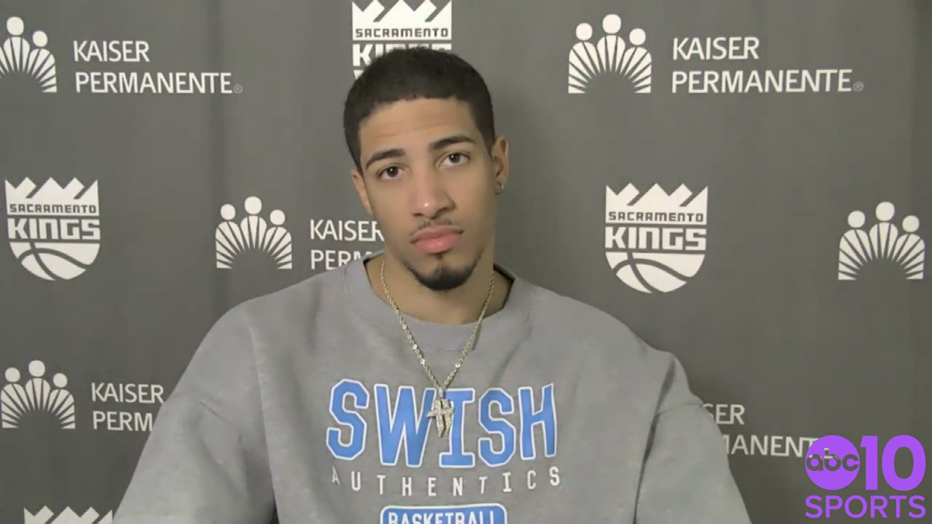 Kings rookie guard Tyrese Haliburton talks about his big three-pointer down the stretch of Sacramento's 126-124 win in Tampa over the Toronto Raptors, on Friday.