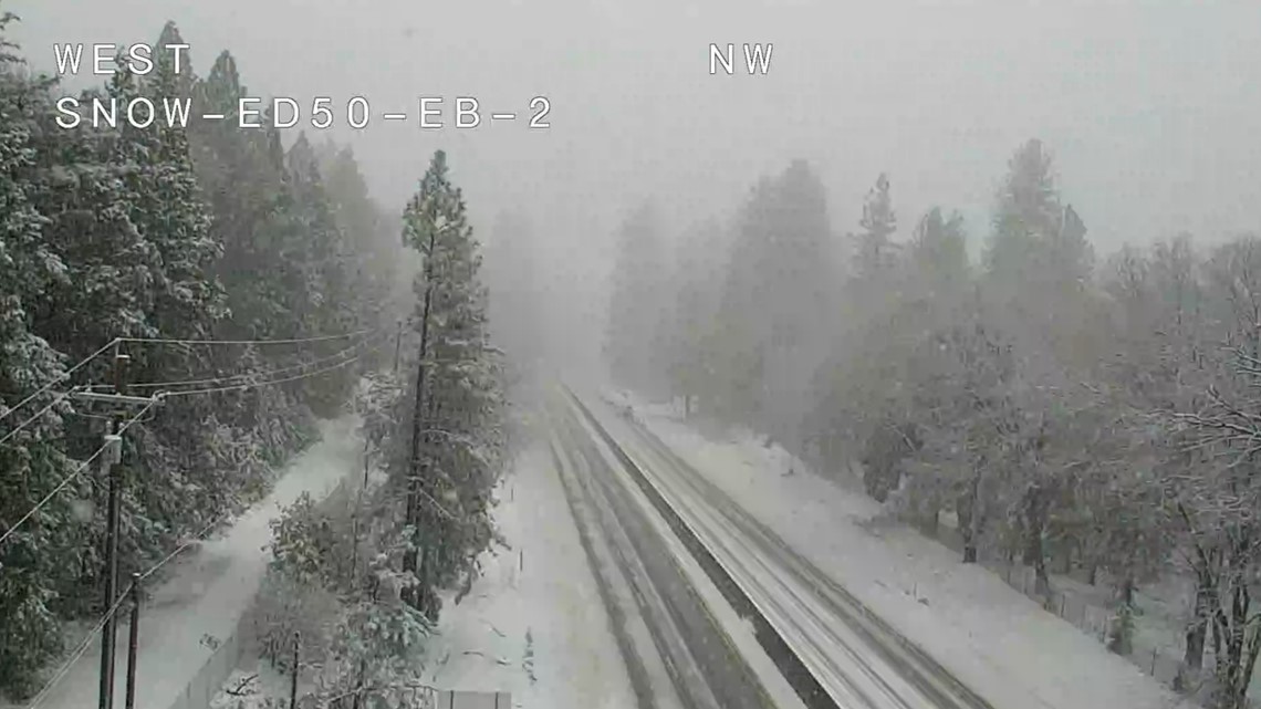 Winter storm dumps several feet of snow on Sierra Nevada