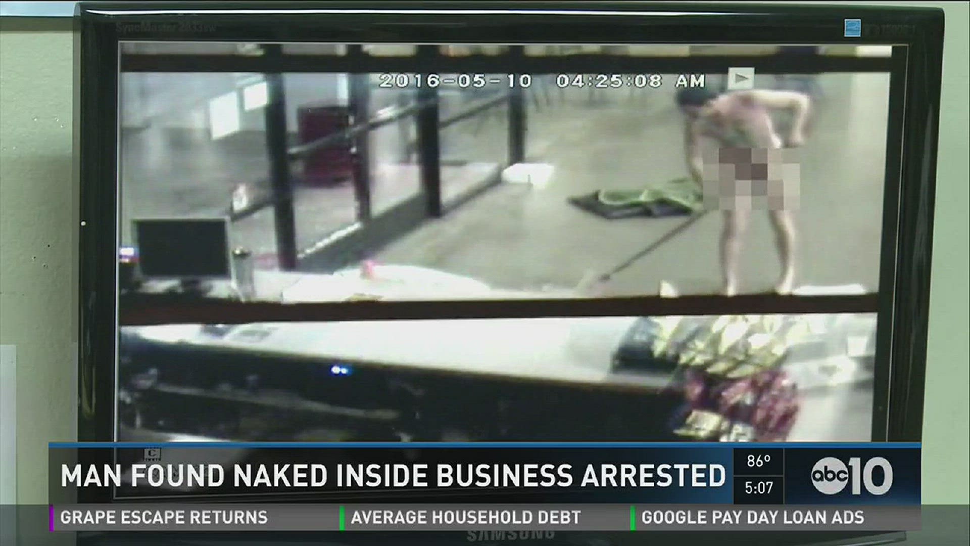 Man found naked inside business arrested