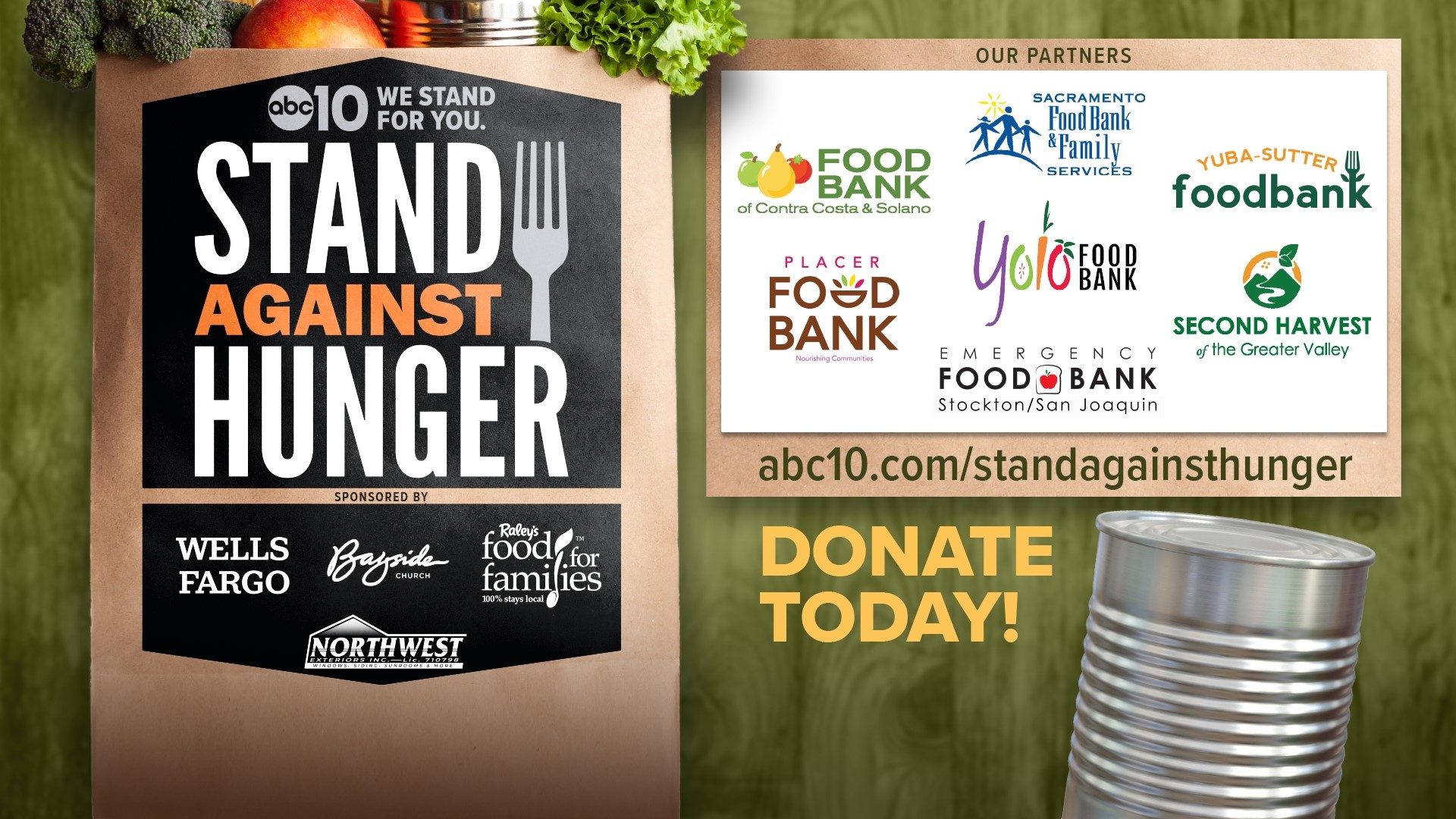 ABC10 calls on the community to show support for the fourth annual Stand Against Hunger.