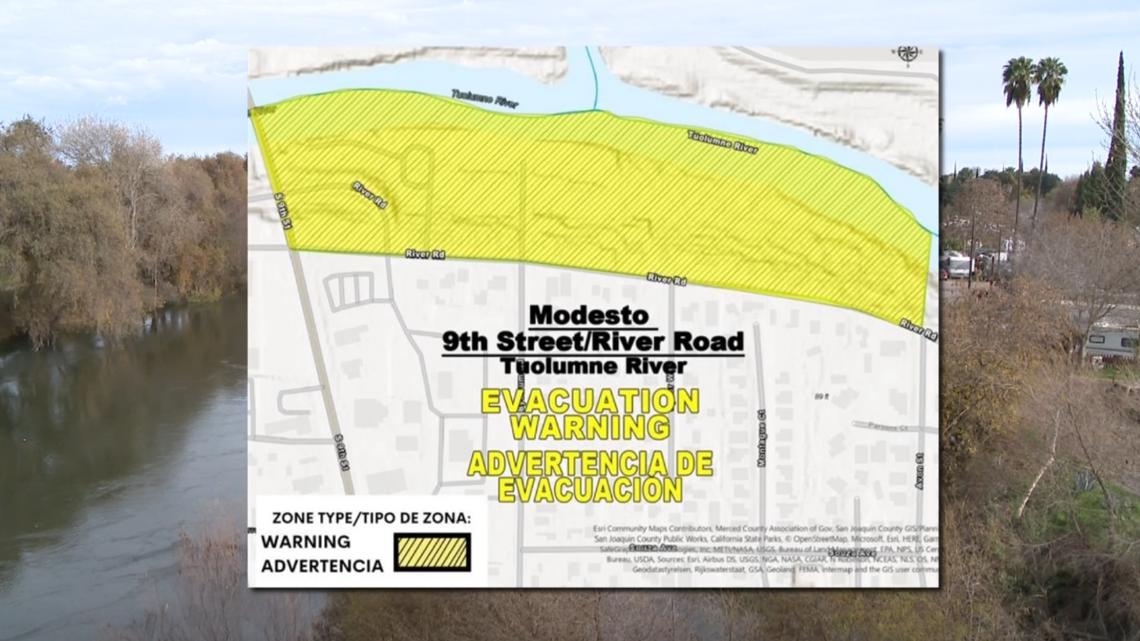 Evacuation warning issued in Modesto as levels rise on Tuolumne River ...