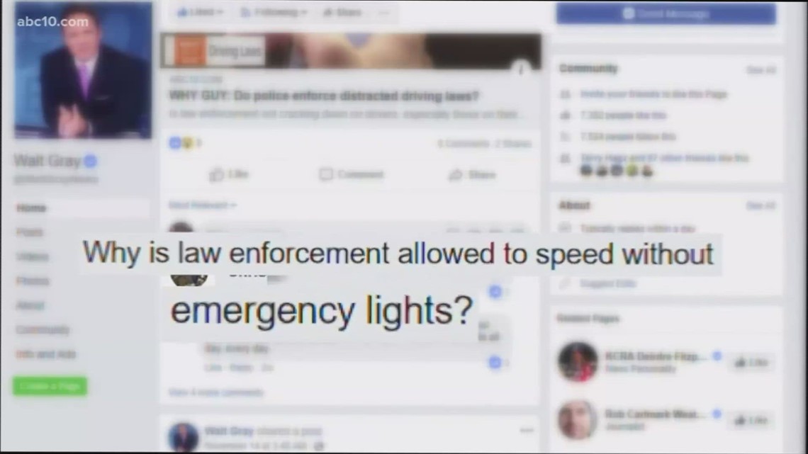 In what situations would law enforcement speed without emergency lights?
