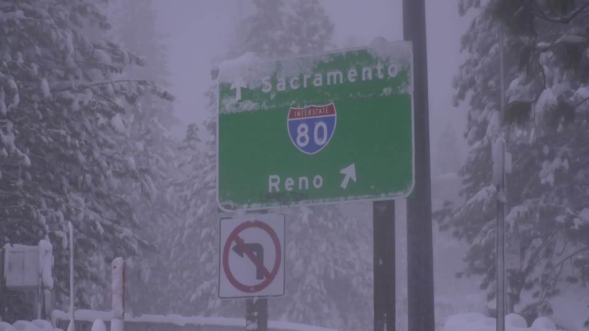 I-80 remains closed due to slippery roads and white-out conditions