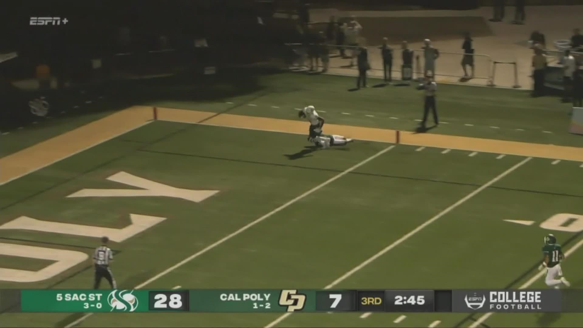 Sacramento State Hornets defeated the Cal Poly Mustangs 49-21.