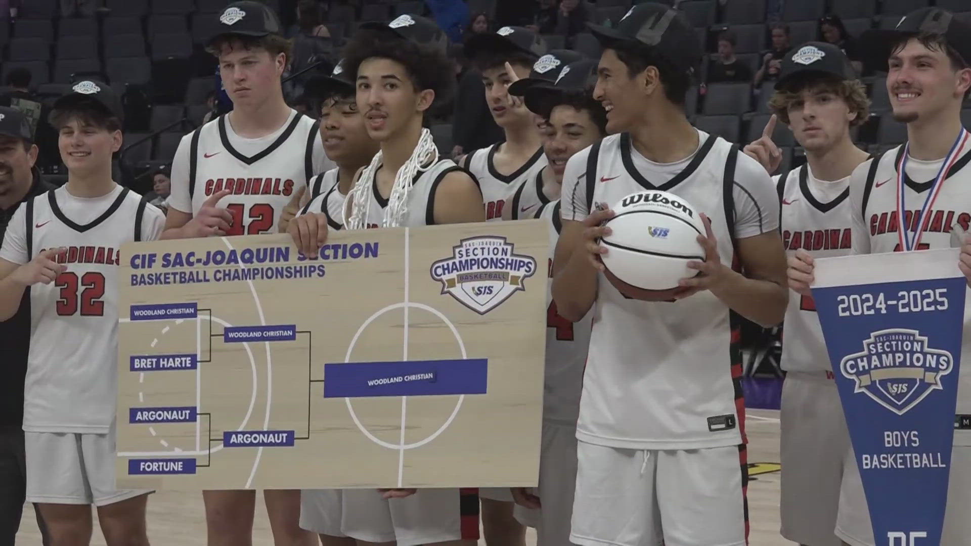 The Sac-Joaquin Section Division 5 championship came down to the Woodland Christian Cardinals and Argonaut Mustangs. 