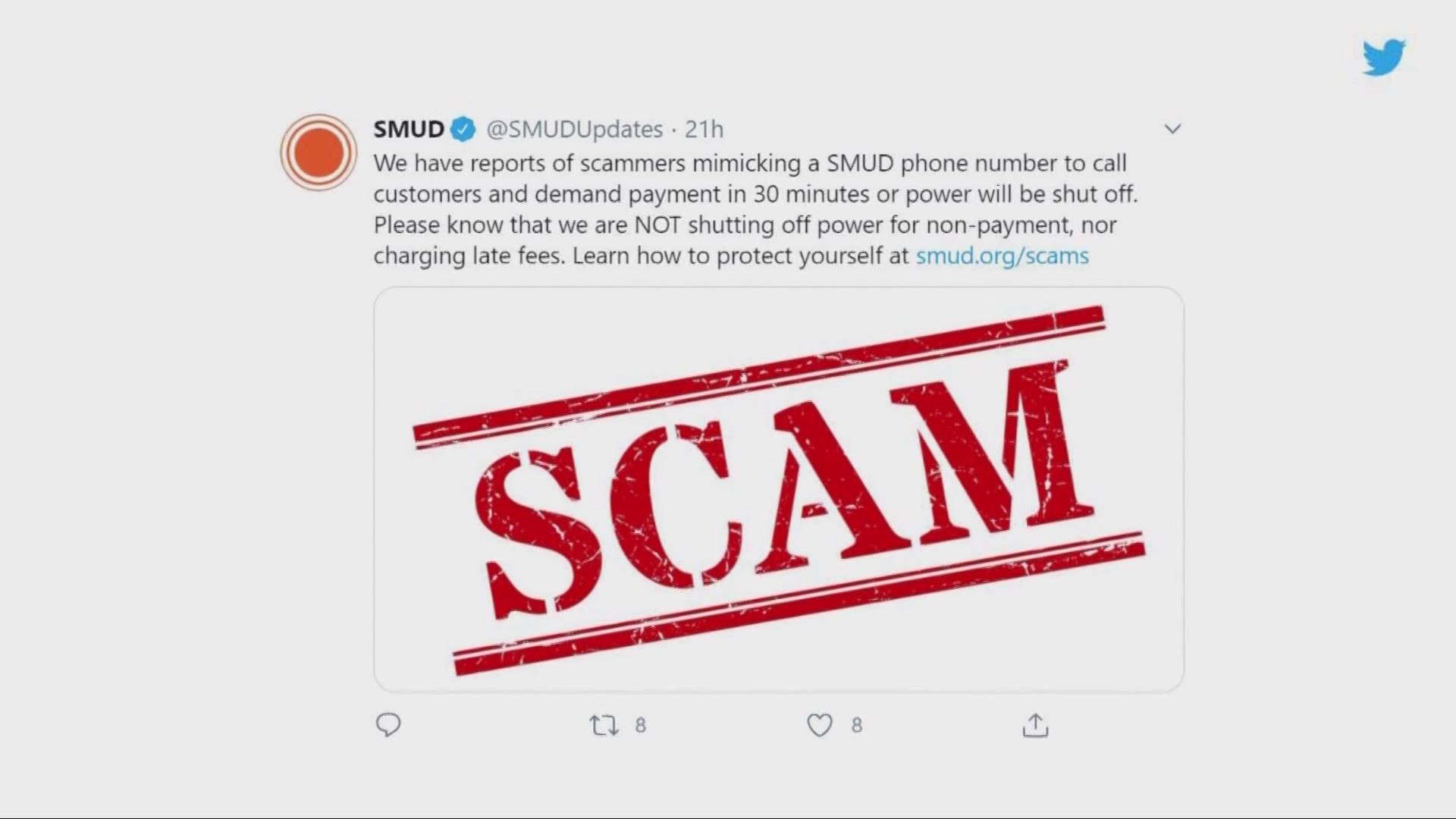 A phone scam making the rounds is alleging SMUD will turn off your power if you don't make an immediate payment. That's not true.