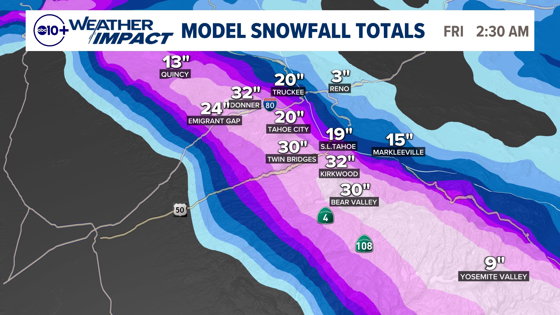 California Winter Storm: How much rain, snow is expected | abc10.com