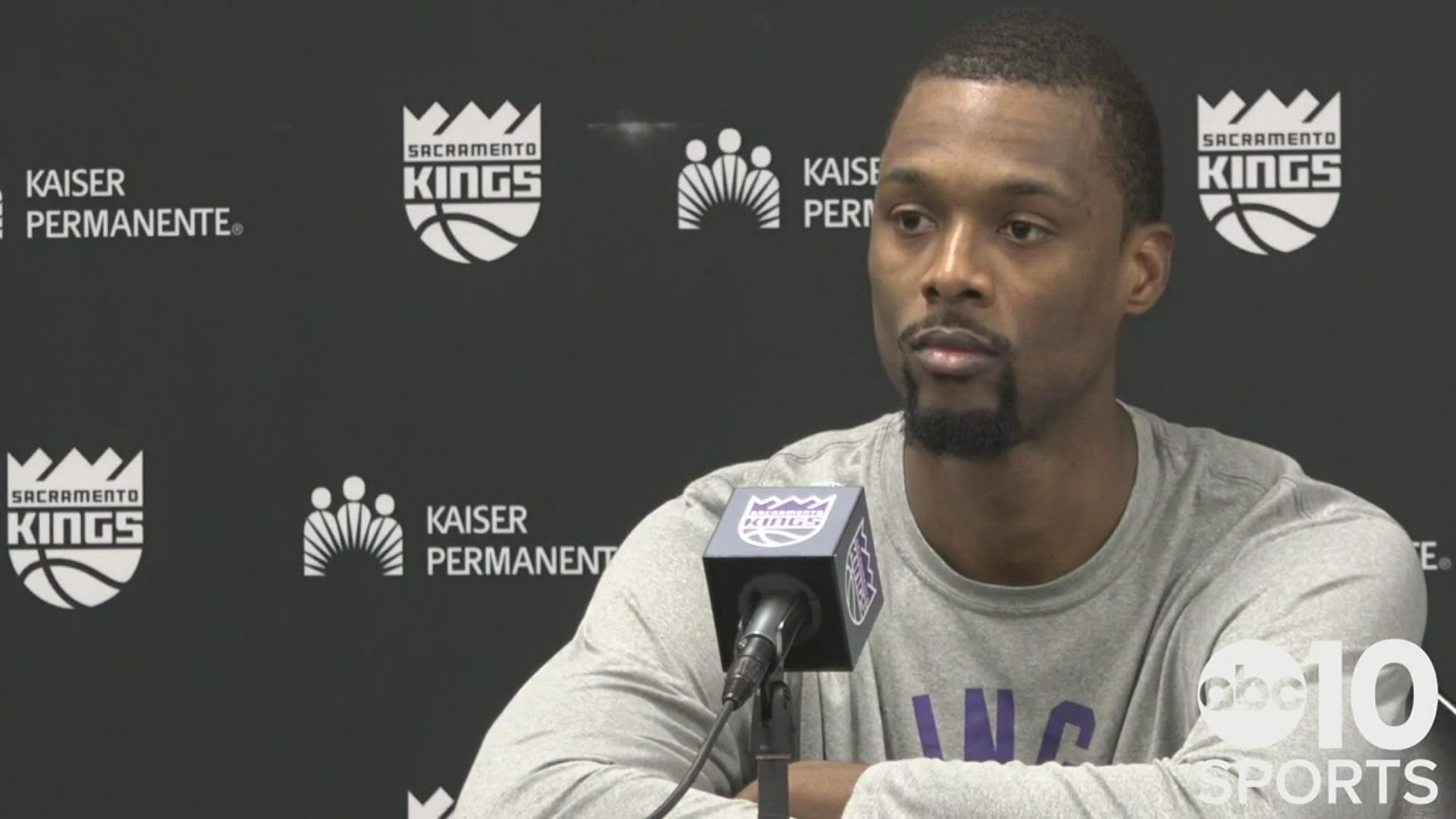 Kings F Harrison Barnes talks about Sacramento's 119-105 victory over the Wizards after a day of drama due to the NBA's COVID-19 health & safety protocols.