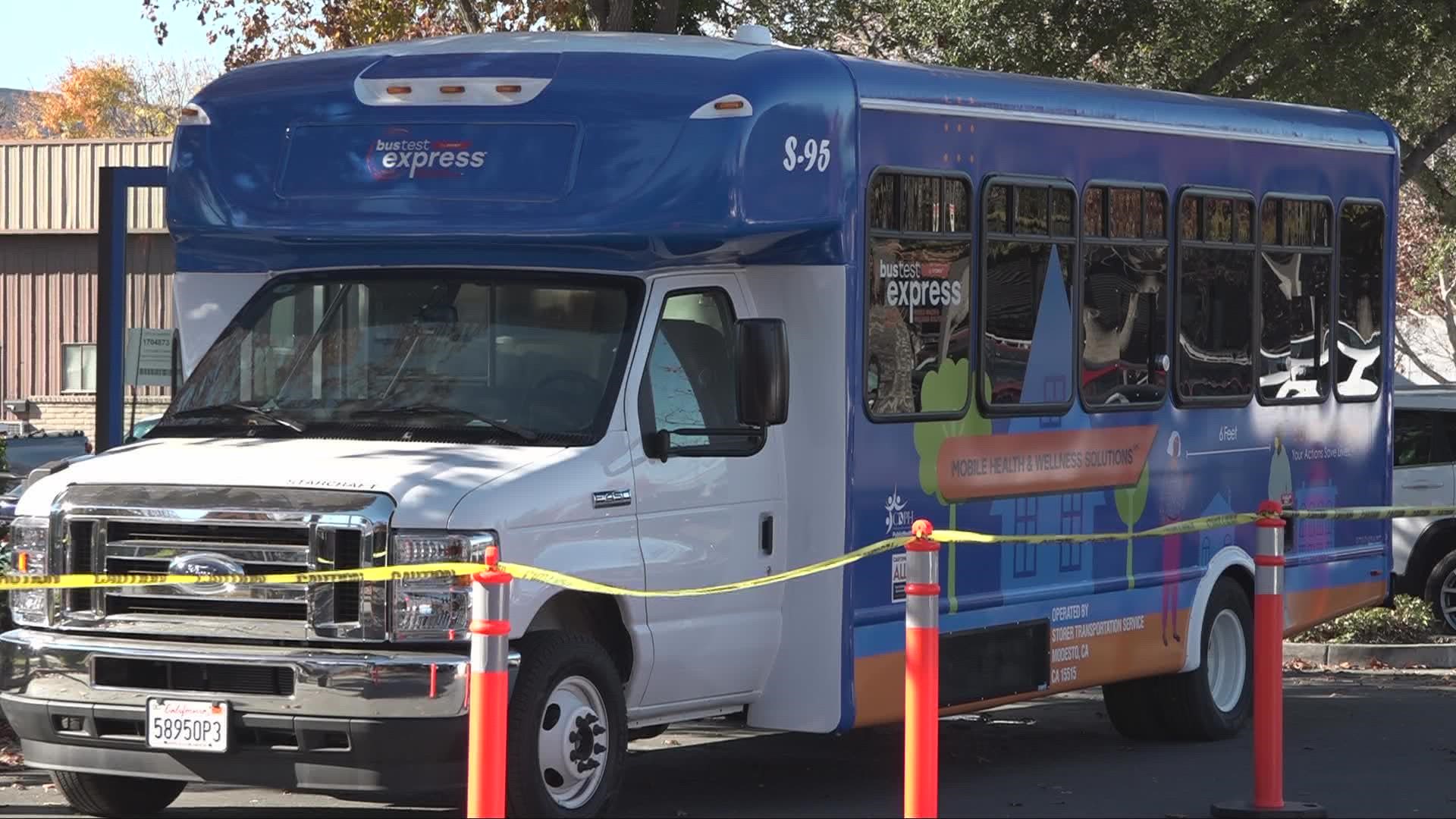 The state-funded mobile unit made its first appearance in West Sacramento on Tuesday in front of Yolo County Health and Human Services.