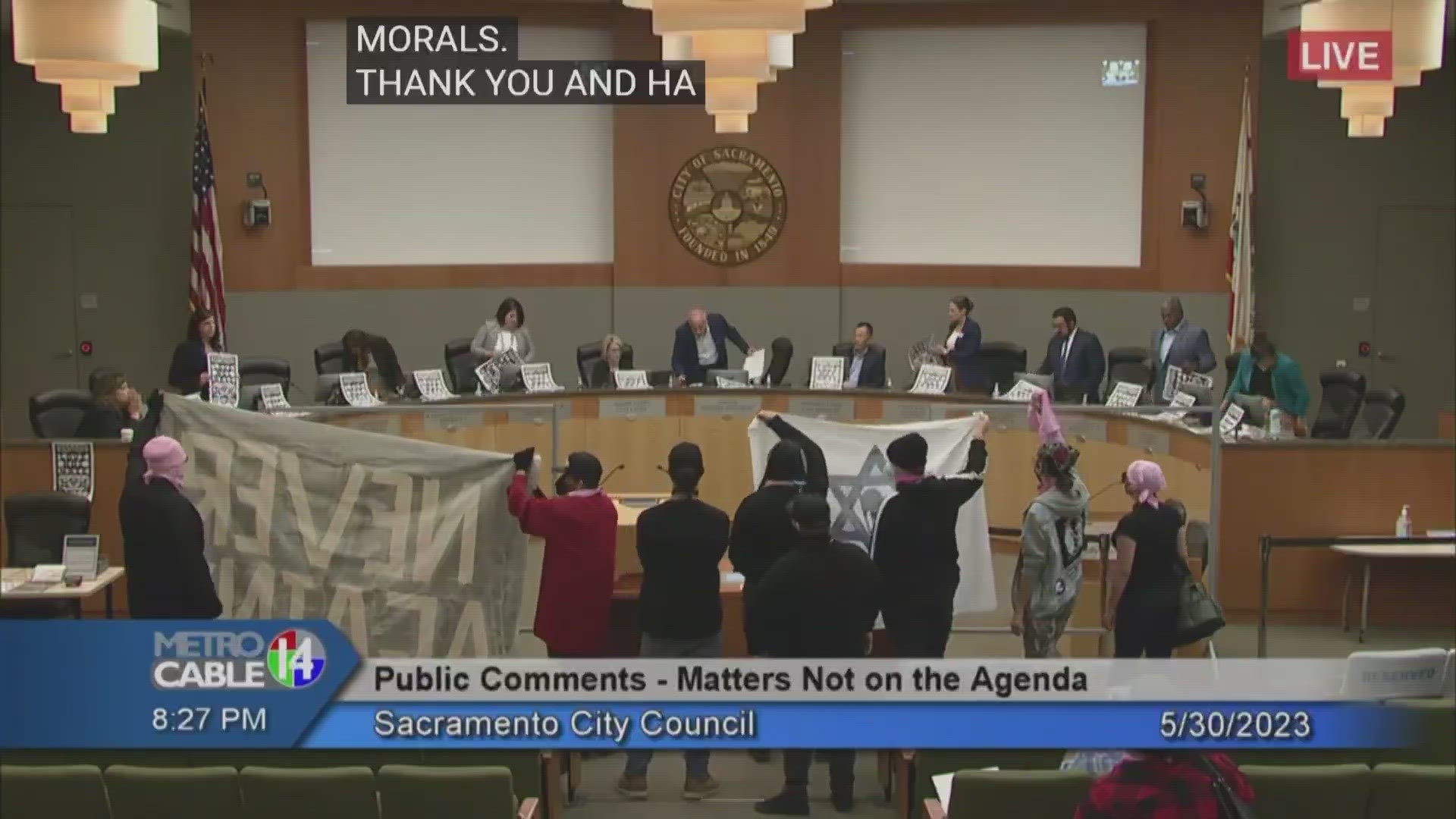 This comes after the last Sacramento City Council meeting was briefly halted when protesters blocked the antisemitic speaker from reaching the podium.