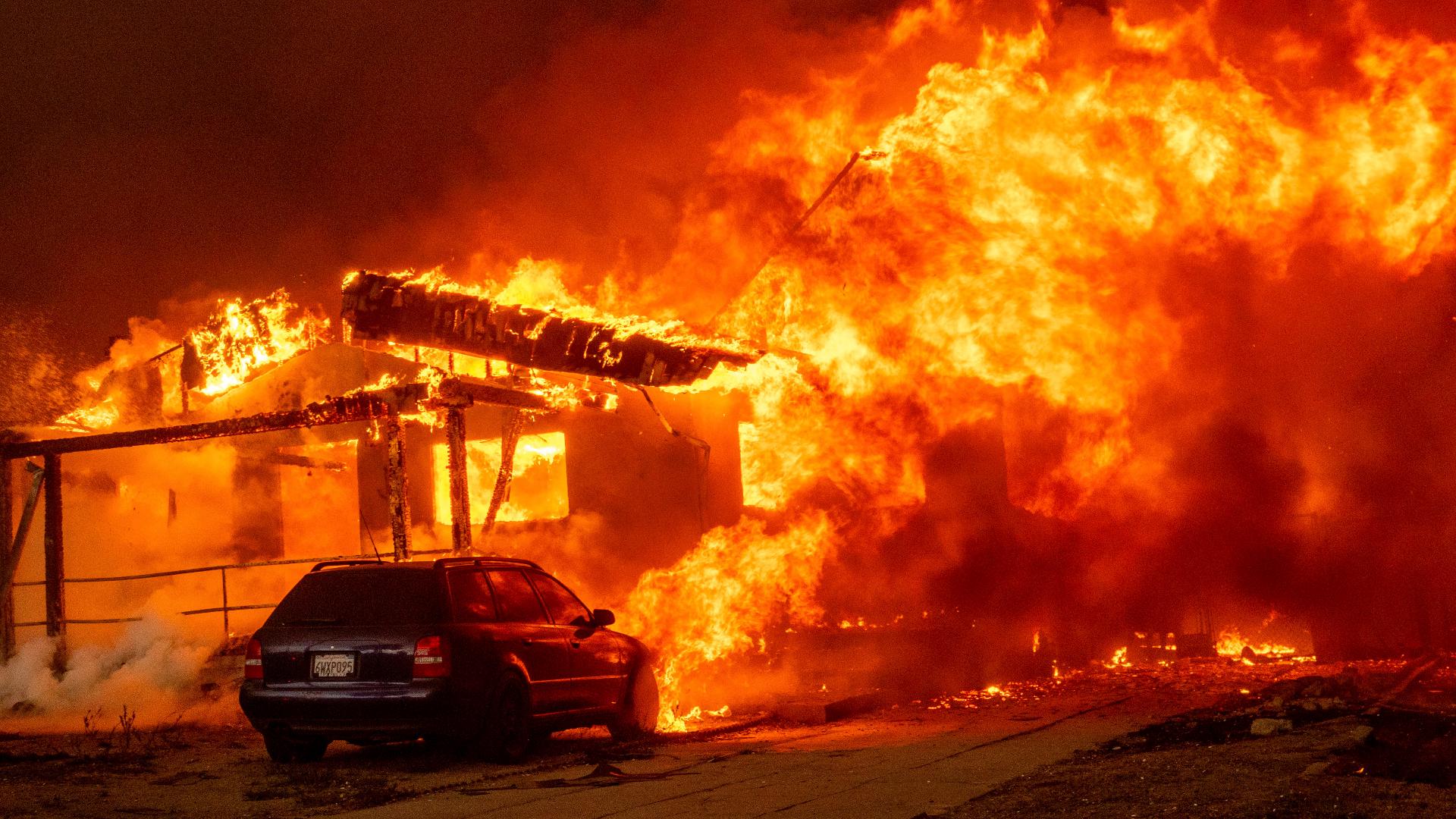 California wildfire los angeles fires and a winter weather pattern on