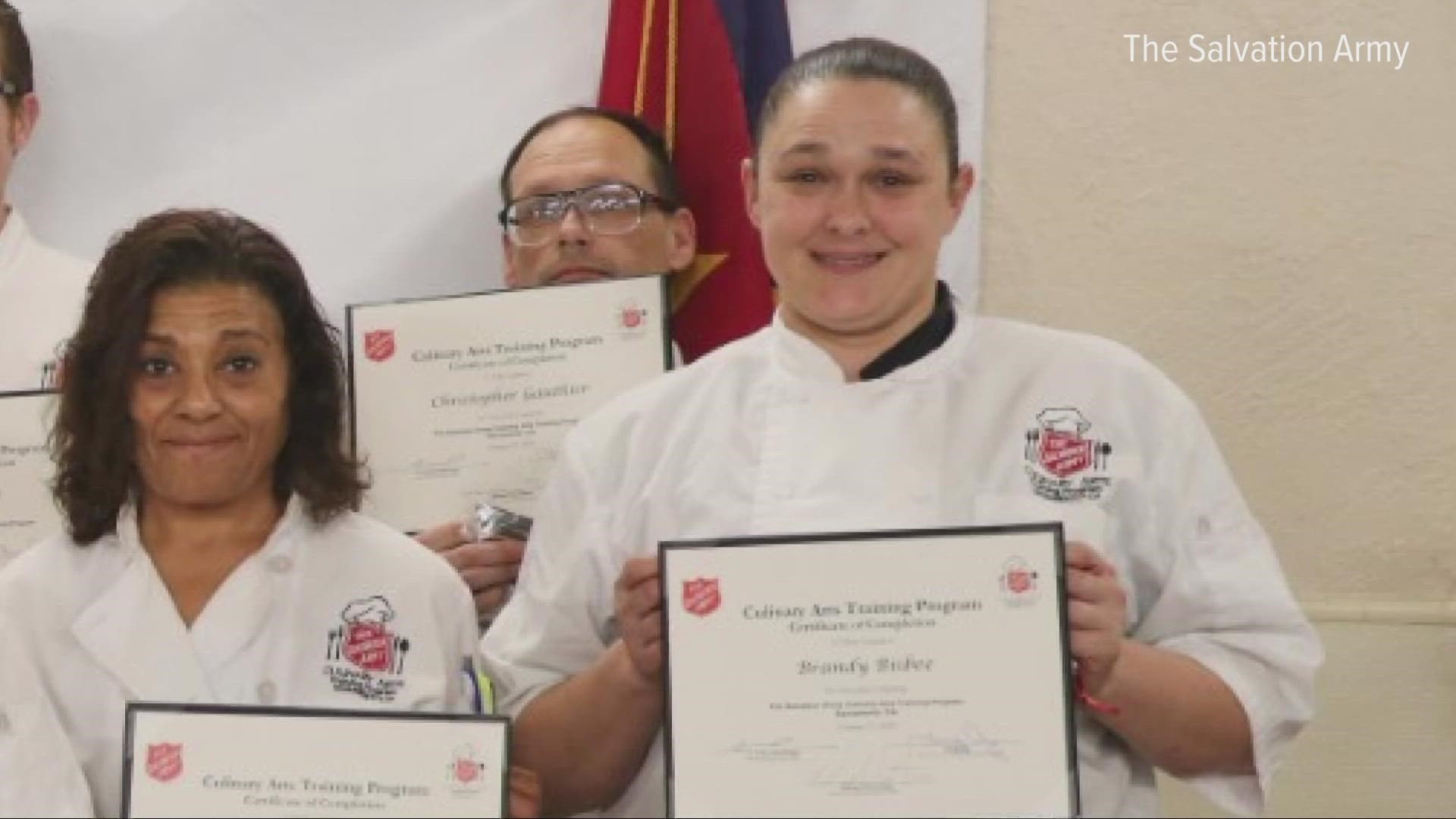 Brandy Bisbee is not just a cook at the Salvation Army in Sacramento but also a graduate of their culinary program.
