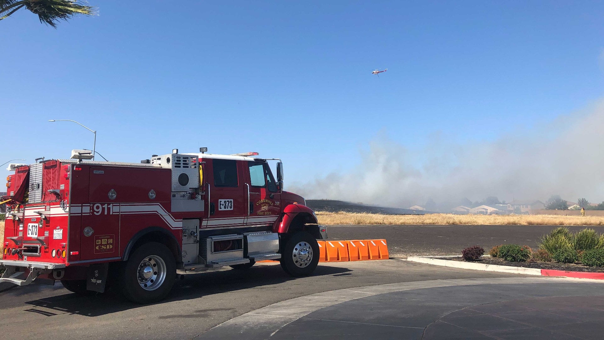 The fire is in the area of Sheldon Road and E. Stockton Boulevard, according to the Cosumnes Fire Department.