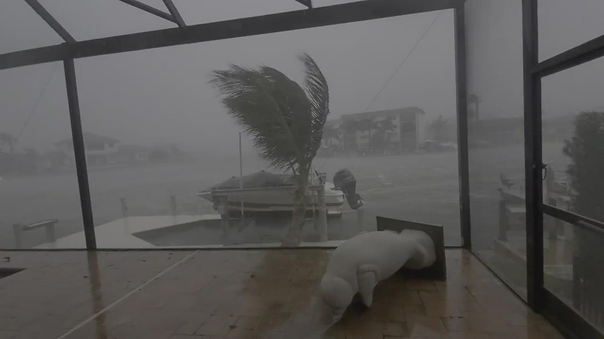 Video captured by Scott Schilke shows the powerful storm surge