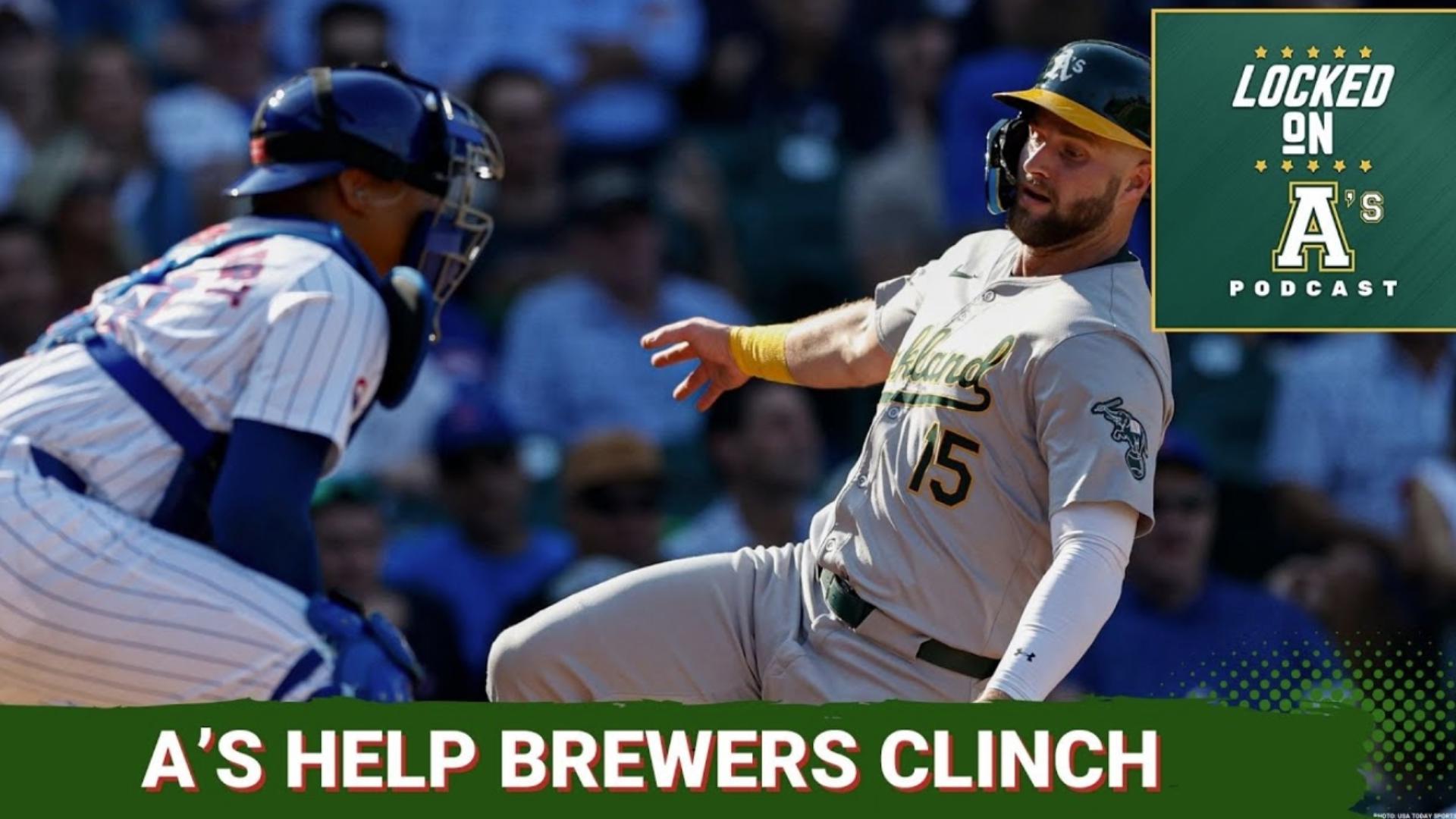 The A's did not rely on the long ball to top the Cubs on Wednesday. And their win eliminated Chicago and clinched the NL Central for the Brewers.