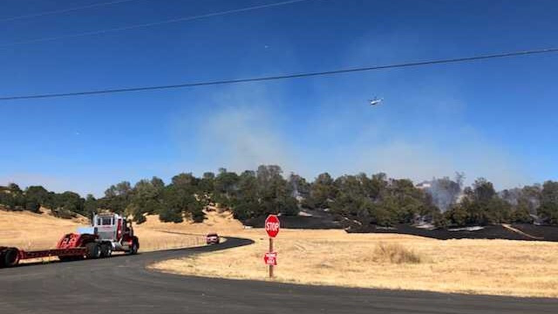 Cal Fire said there are evacuation orders on Goose Hill Ranch Road and the Lake Amador Campground