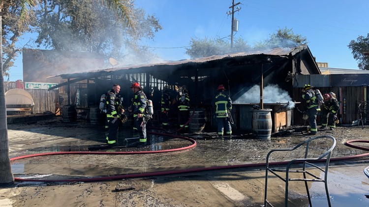 Fire damages structures at Woodland's Velocity Island Park