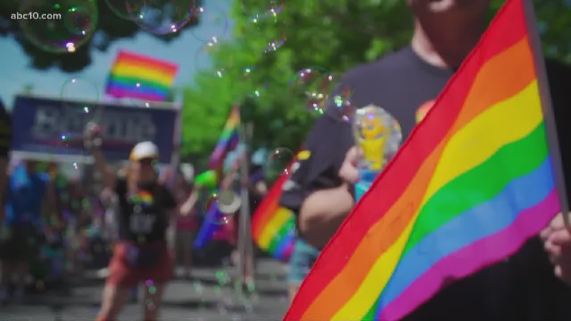 Thousands marched through the streets of downtown Sacramento for the 40th annual Pride Parade.
