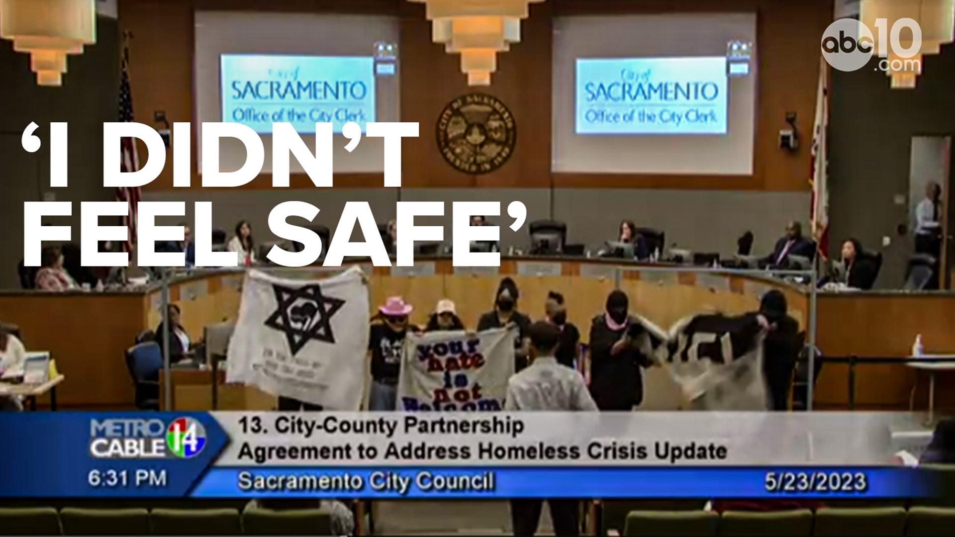 Sacramento public commenters at Tuesday's meeting had to clear the chambers after self-proclaimed Proud Boys interrupted the public's business.