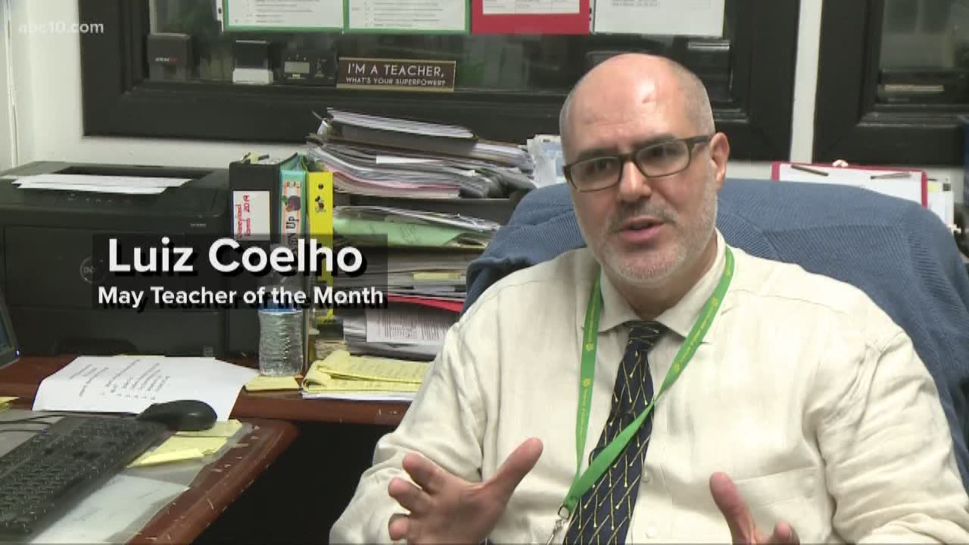 ABC10’s Teacher of the Month for May 2019 is Luiz Coelho, who is the Band Director at Douglas Middle School in Woodland. Luiz is a teacher's teacher with a family of both teachers *and* musicians.