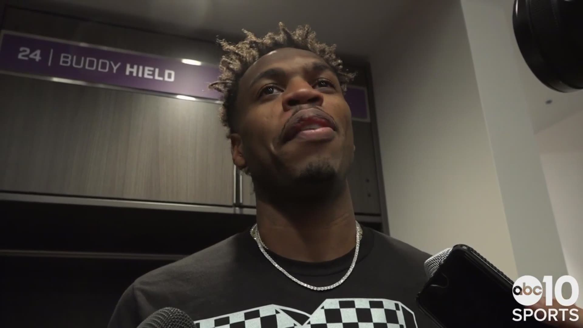 Sacramento Kings SG Buddy Hield talks about Sunday afternoon's 100-99 win over the Celtics and his sean scoring high 35 point performance.