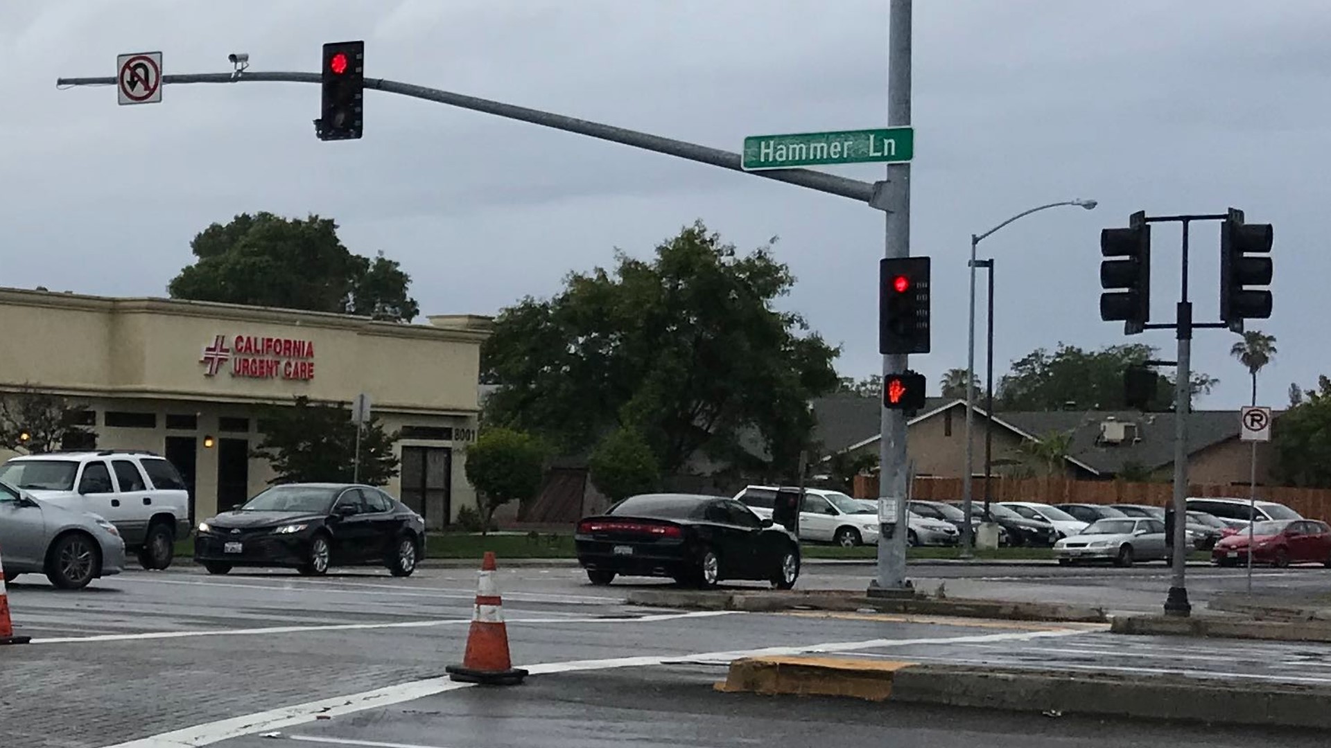 Hammer Lane in Stockton partially shutdown due to flooding