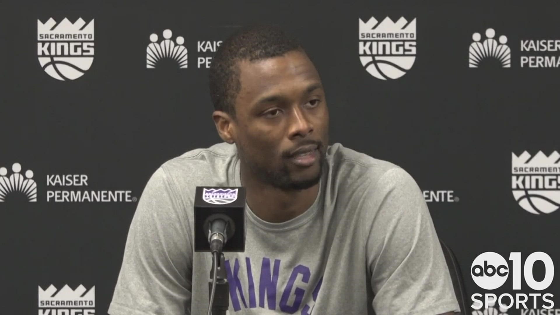 Harrison Barnes analyzes his Kings' 117-106 preseason win over Suns, his game-high 18 points for Sacramento and the composure from rookie Davion Mitchell.