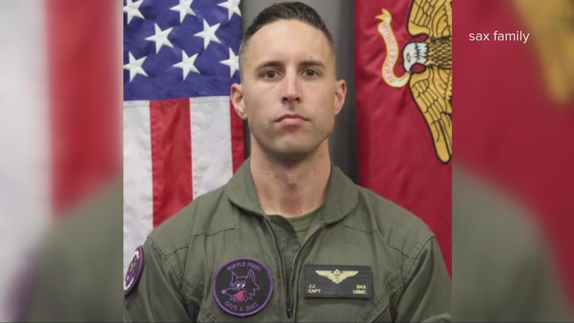 One of the five U.S. Marines killed when their Osprey aircraft crashed during a training flight near Glamis in Imperial County was identified as, Capt. John J. Sax.
