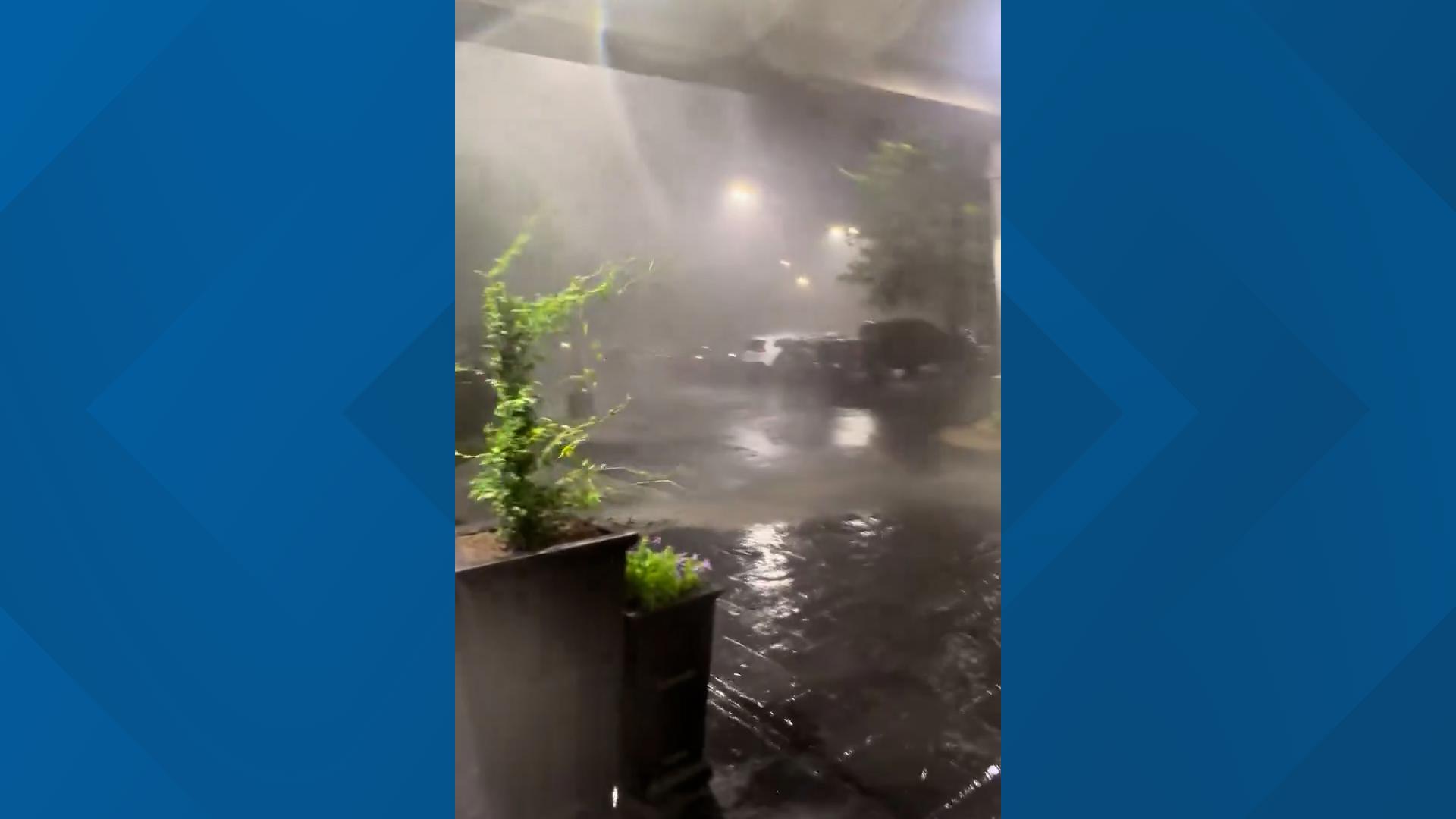 Video shows a strong tornado battering a Hampton Inn in Oklahoma