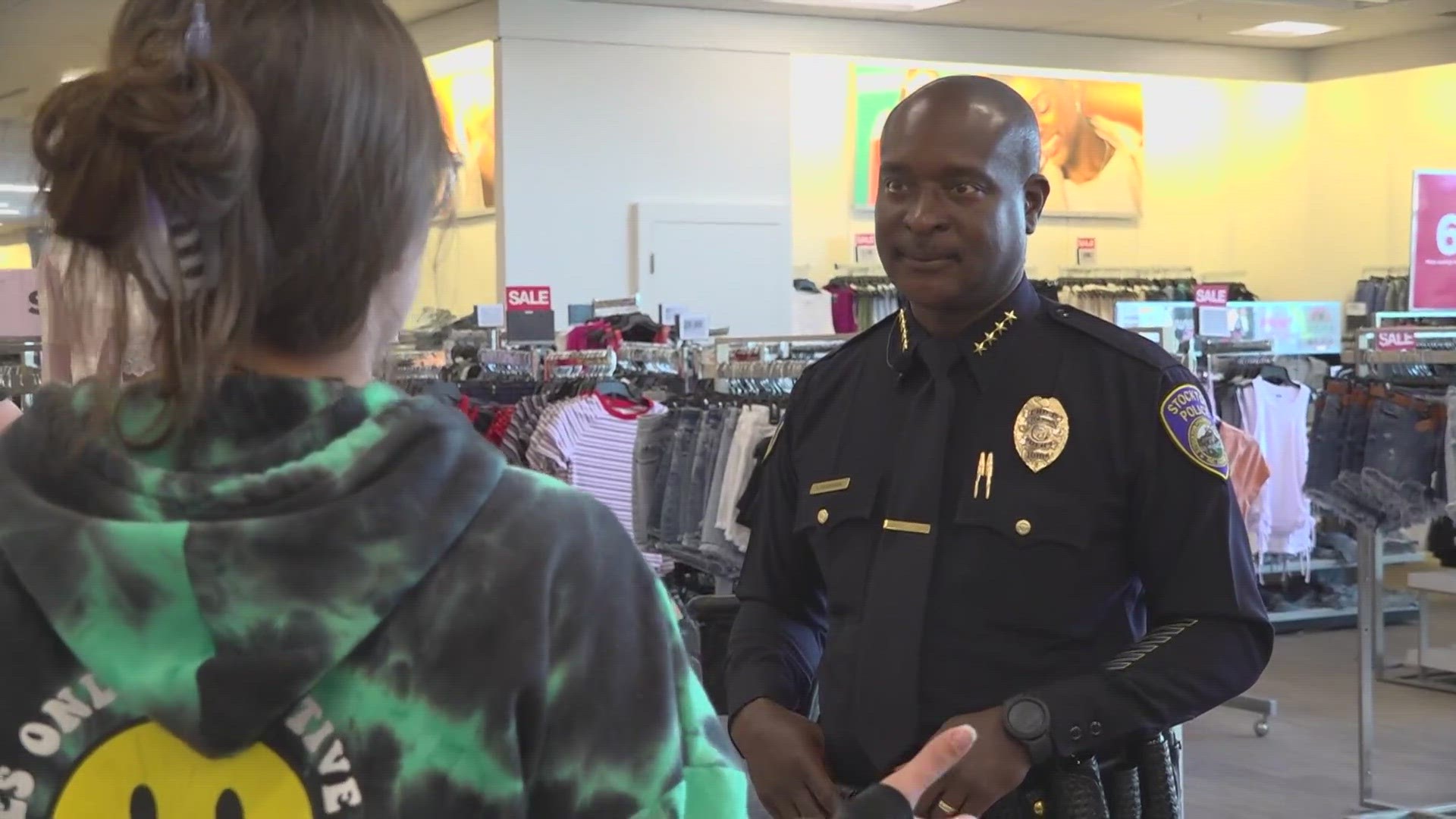 Stockton Police Chief focuses on retail theft during a community walk.