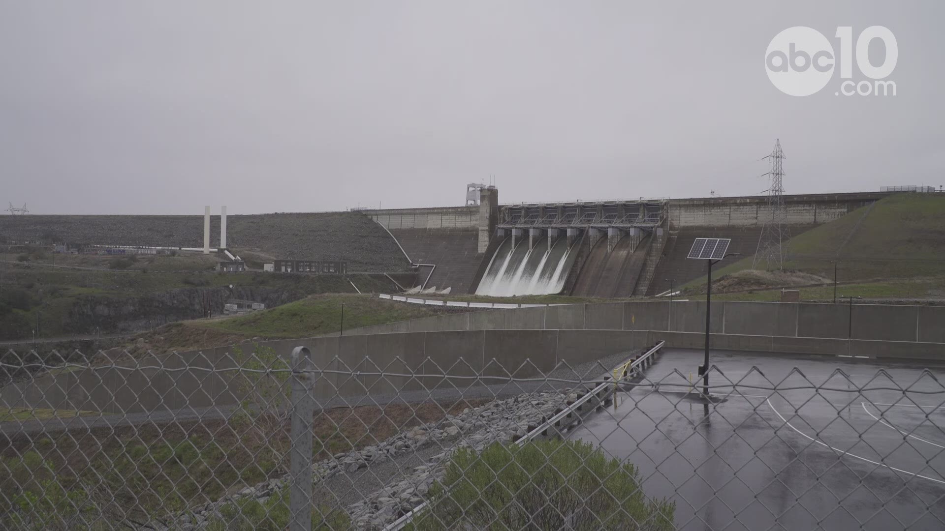 Water cascades from Folsom Dam | Raw