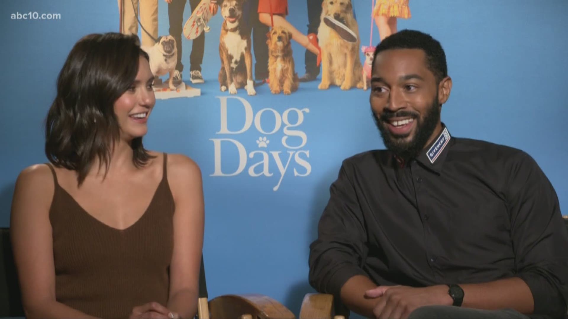 Mark S. Allen sits down with Nina Dobrev and Tone Bell to talk their new movie "Dog Days."