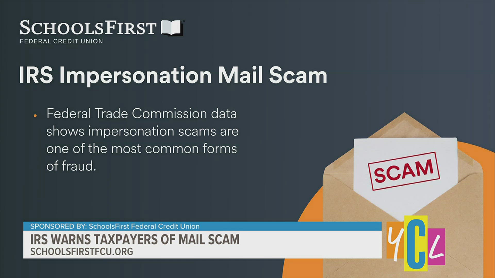 The Internal Revenue Service (IRS) is warning taxpayers about a new scam. Here's what to look out for. Sponsored by SchoolsFirst Federal Credit Union.