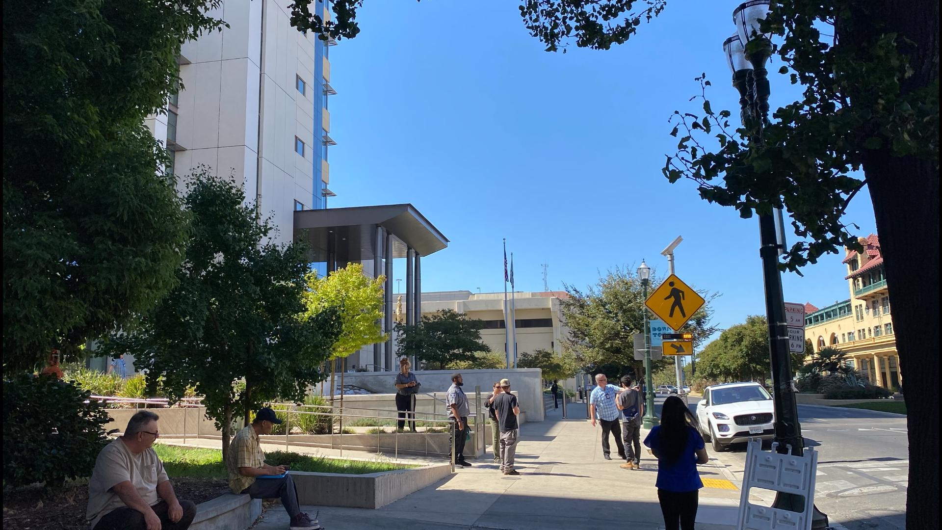 The Stockton courthouse is closed for the rest of the day Wednesday after a bomb threat was made.