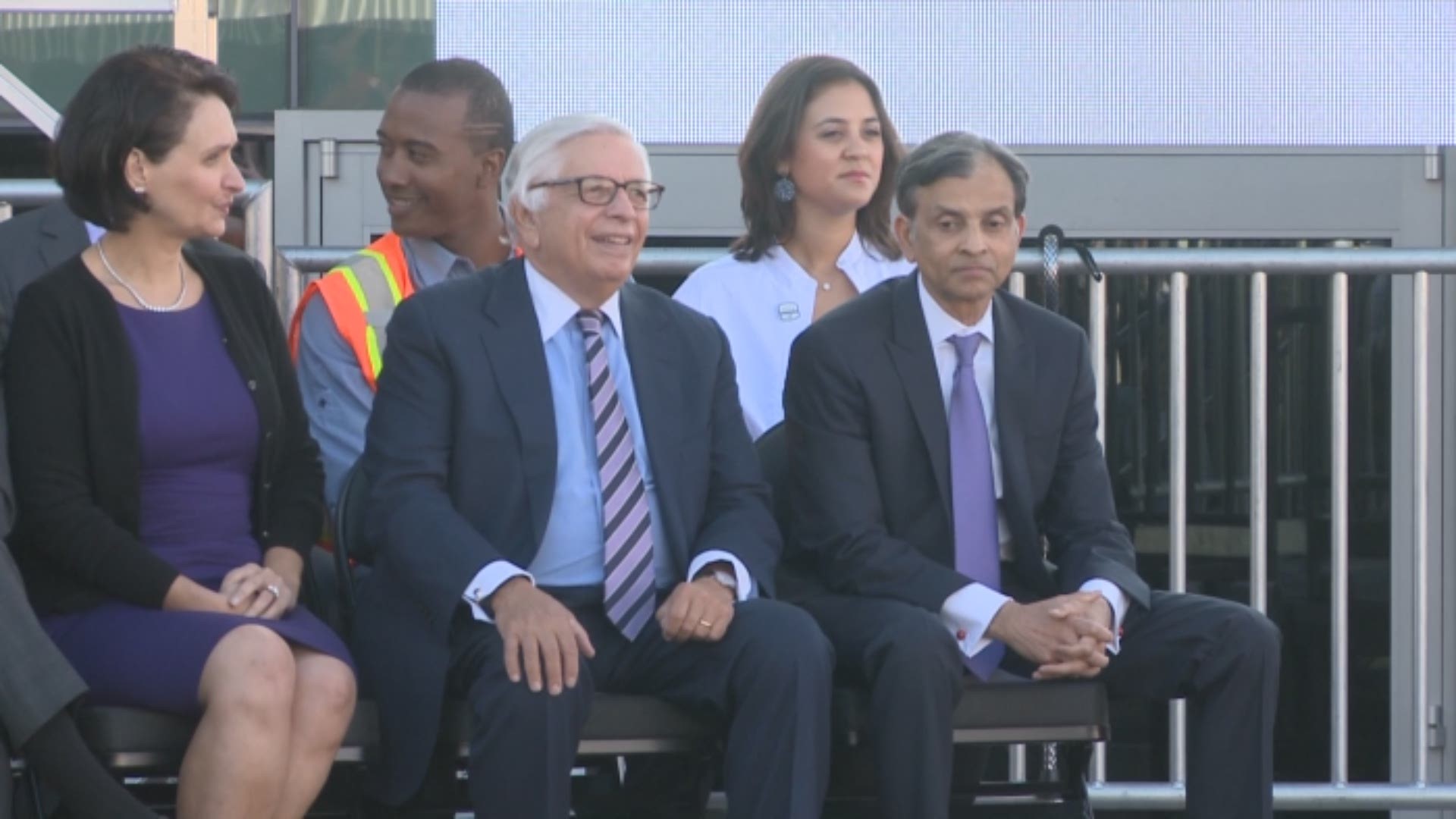 Former NBA Commissioner David J. Stern was in attendance as Mayor Kevin Johnson and the Sacramento Kings named a street in his honor before cutting the ribbon declaring the Golden 1 Center open for business.