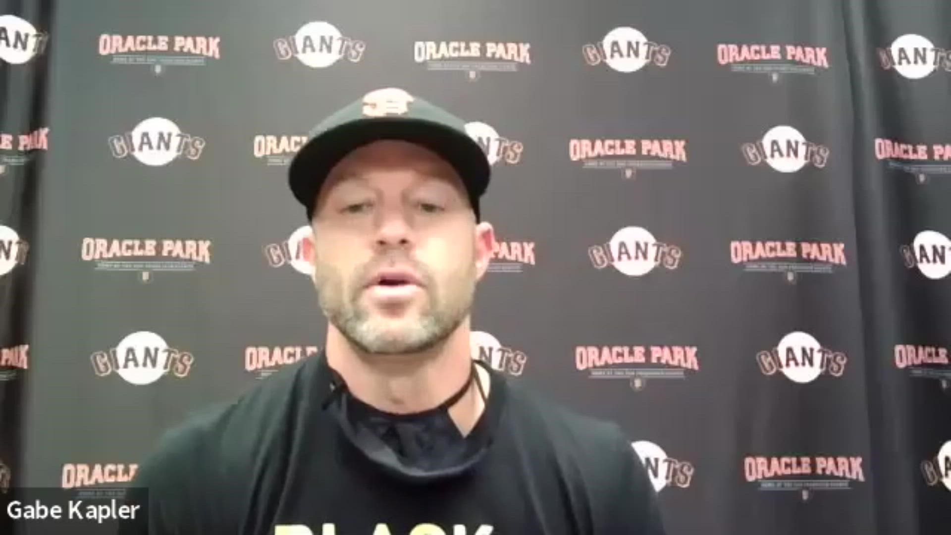 Giants manager Gabe Kapler discusses the decision made with the Dodgers to postpone Wednesday's game in protest of the Jacob Blake police shooting in Kenosha, WI.