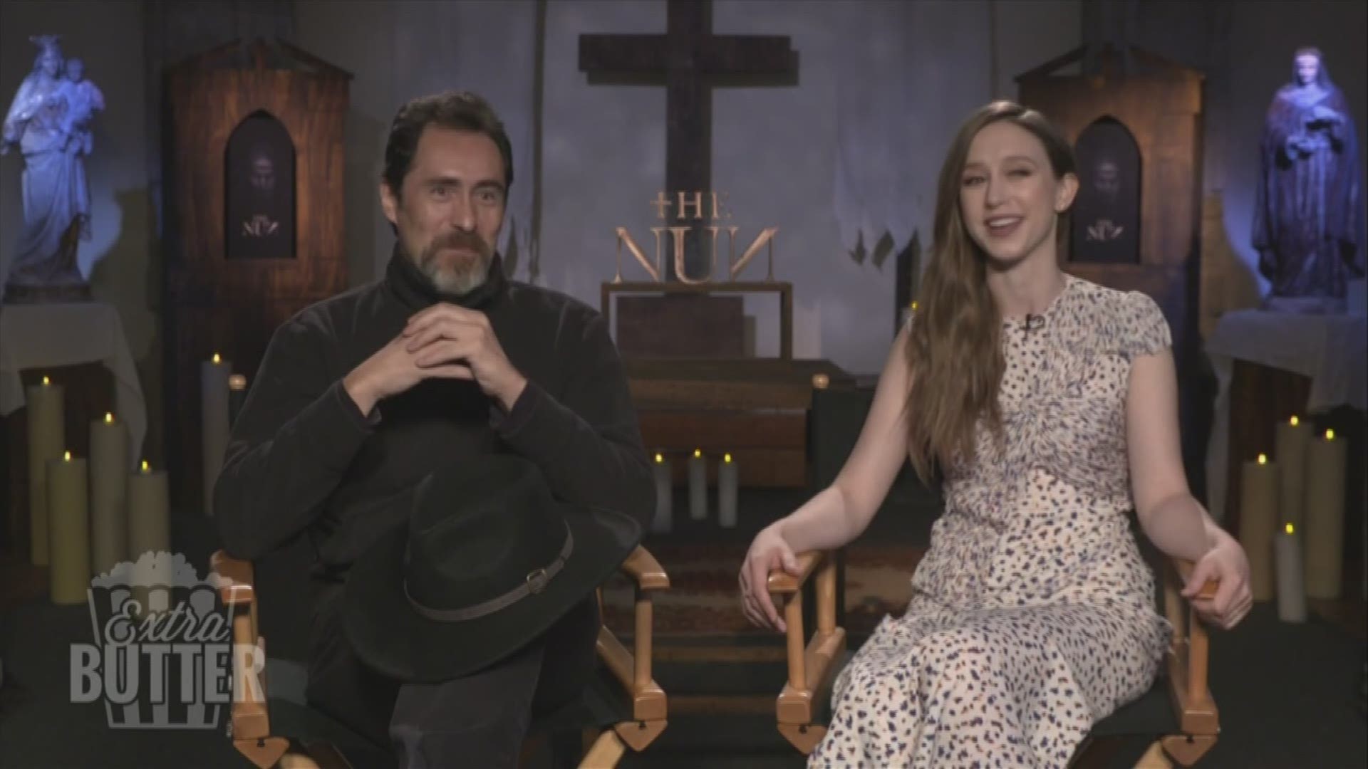 Mark S. Allen talks with the stars of 'The Nun,' Taissa Farmiga and Demián Bichir. Debra Messing talks Searching and the Extra Butter Crew discusses Crazy Rich Asians.