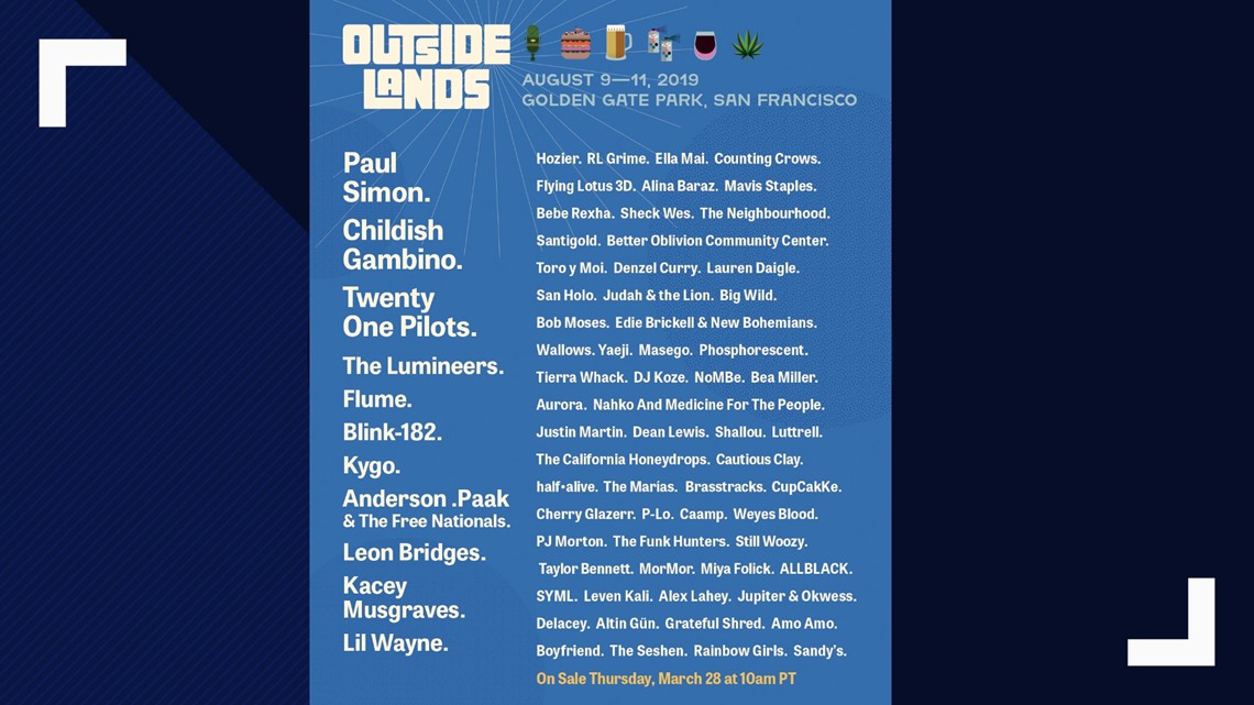 Outside Lands 2019 lineup: Twenty One Pilots, Childish Gambino and Paul