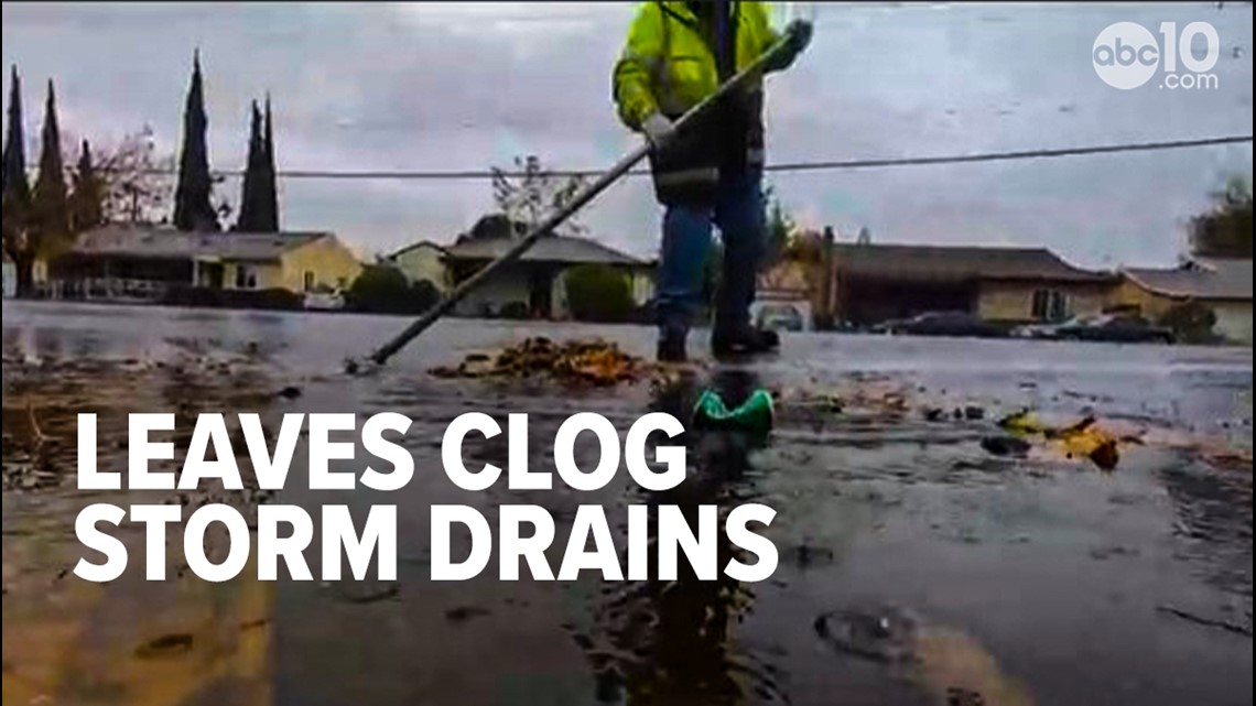 Storm Watch | Drains clogged with leaves trap San Joaquin Valley heavy rain